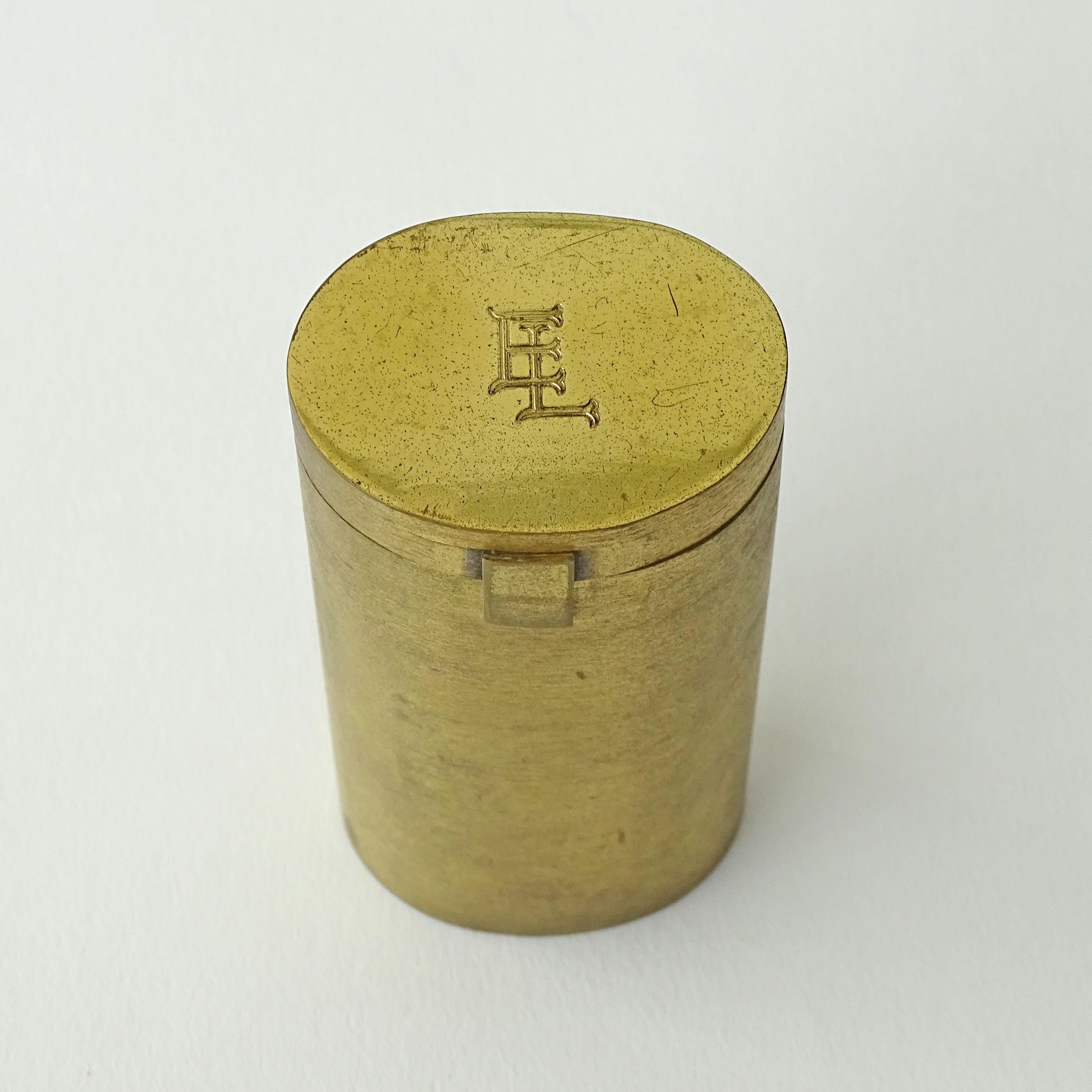 Gabriella Crespi Small Brass Container Box.
Italy 1970s
Carries the Initials E.L.
Signed at the base Gabriella Crespi.
