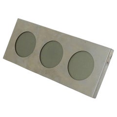 Gabriella Crespi Small Nickel Photo Frame, Italy 1970s