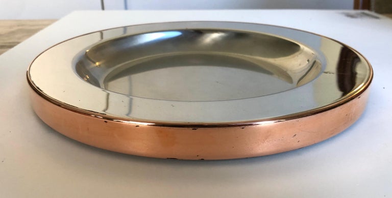 Gabriella Crespi Steel and Copper Charger In Good Condition For Sale In Brooklyn, NY