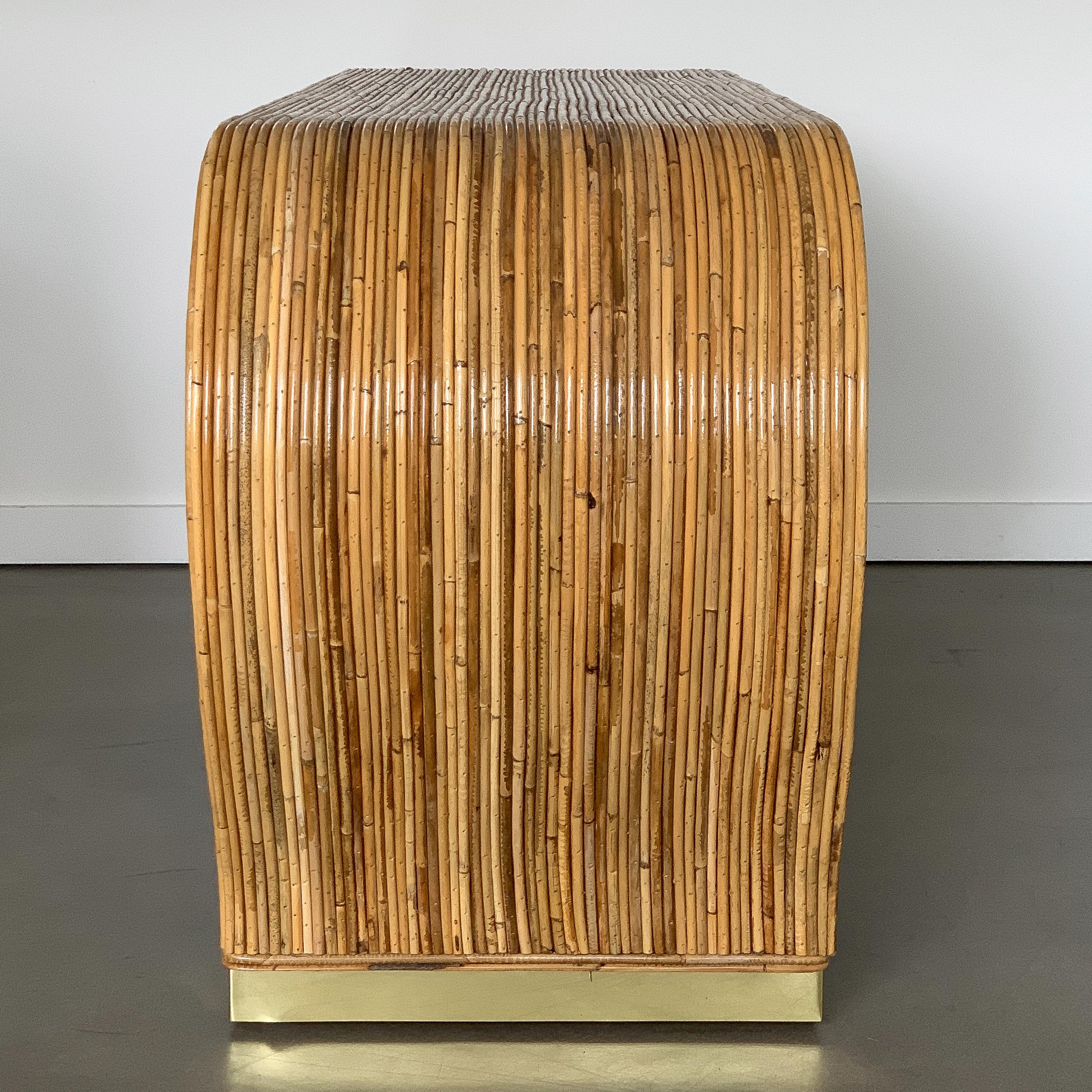 Bamboo and Brass Waterfall Sideboard Cabinet 2