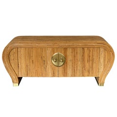 Bamboo and Brass Waterfall Sideboard Cabinet