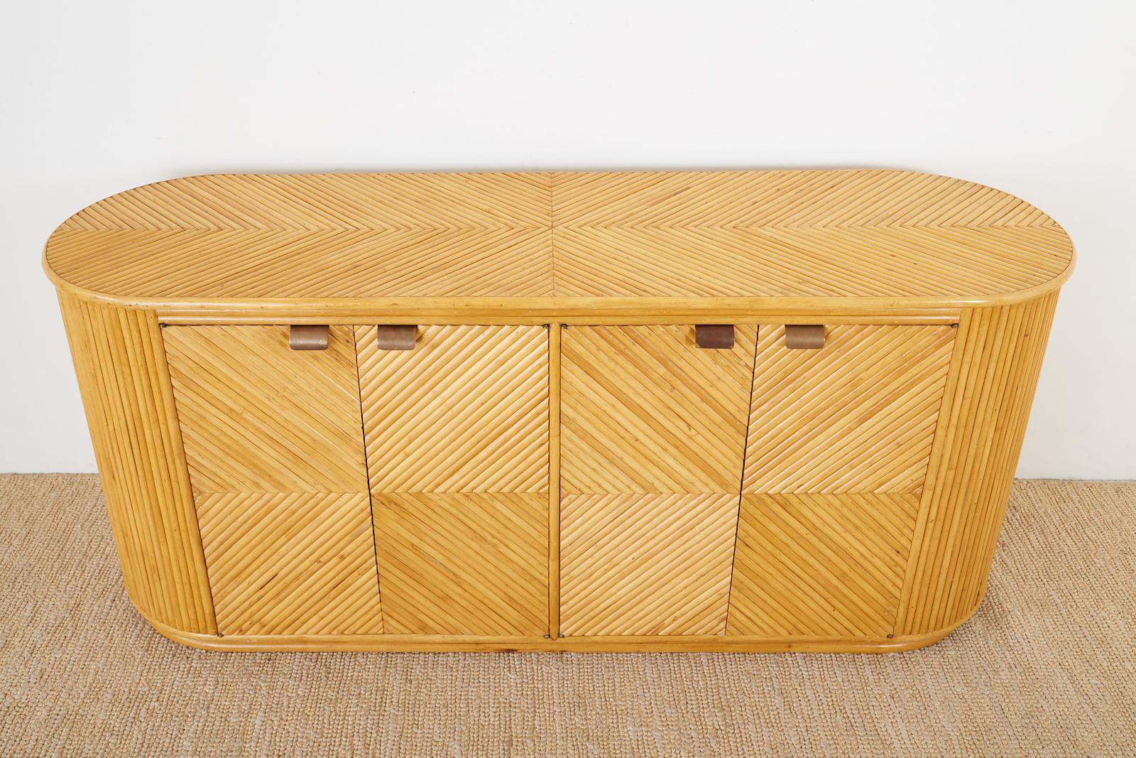 Italian Bamboo Rattan Sideboard Server