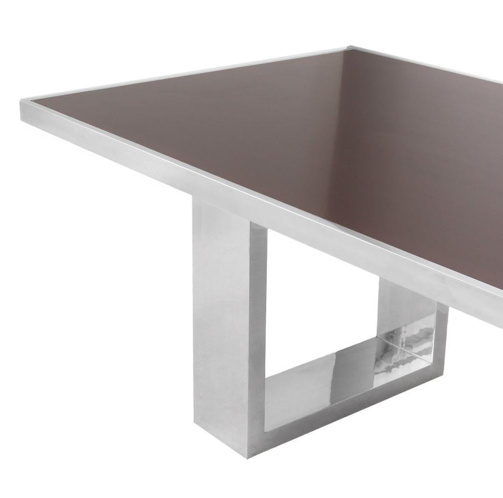 Ebonized Gabriella Crespi Style Chrome Dining Table For Sale