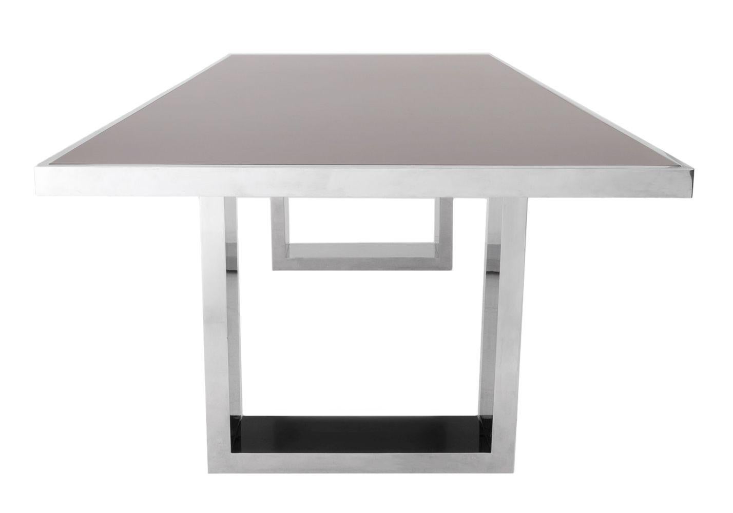 Gabriella Crespi Style Chrome Dining Table In Good Condition For Sale In Astoria, NY