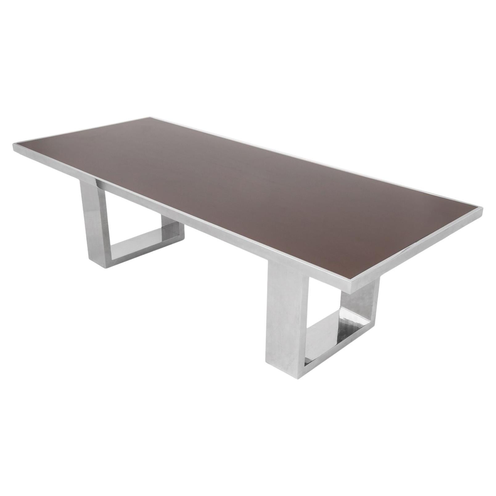 Gabriella Crespi Style Chrome Dining Table For Sale