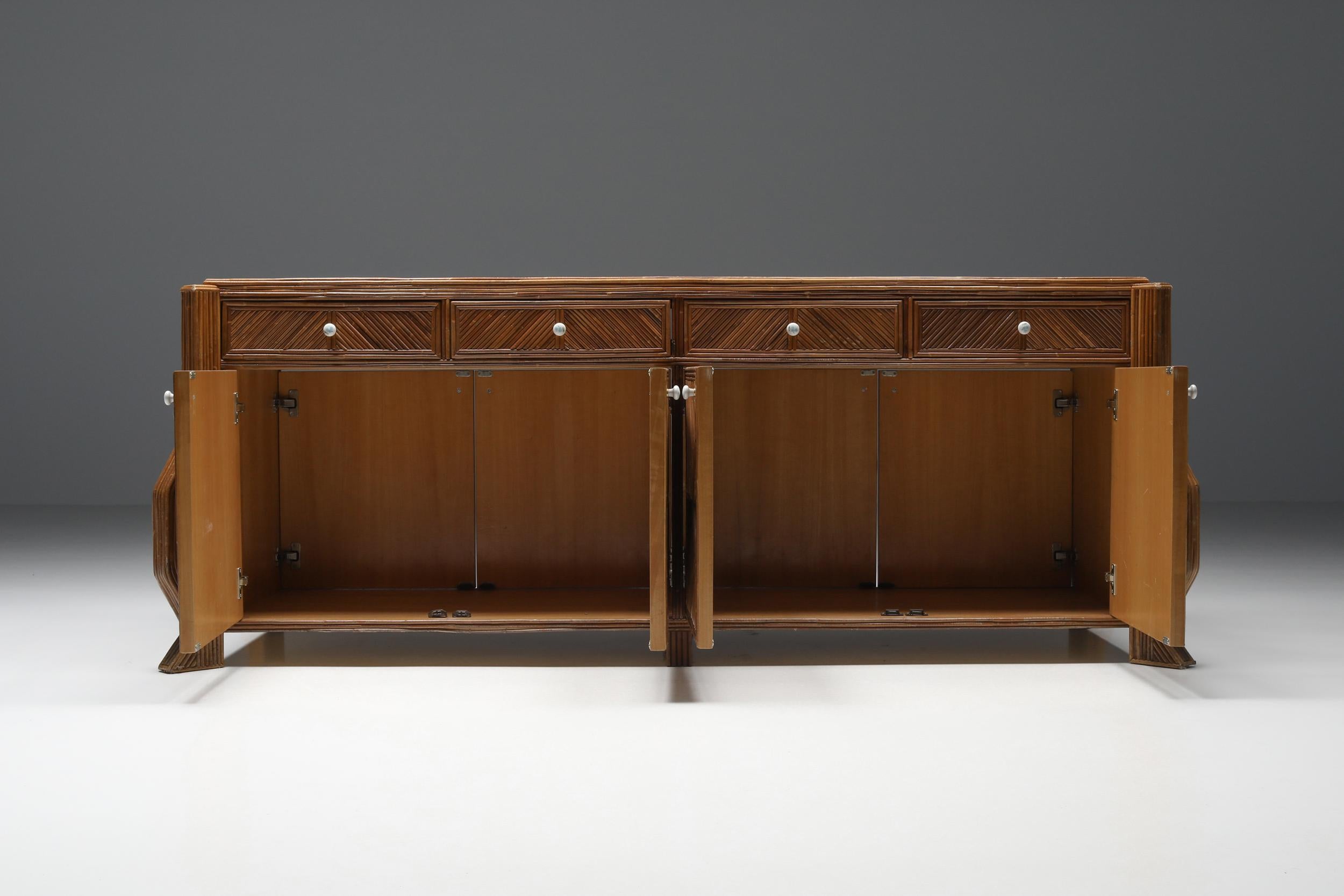 Double Face Credenza in Bamboo & Ceramic by Vivai del Sud In Excellent Condition In Antwerp, BE