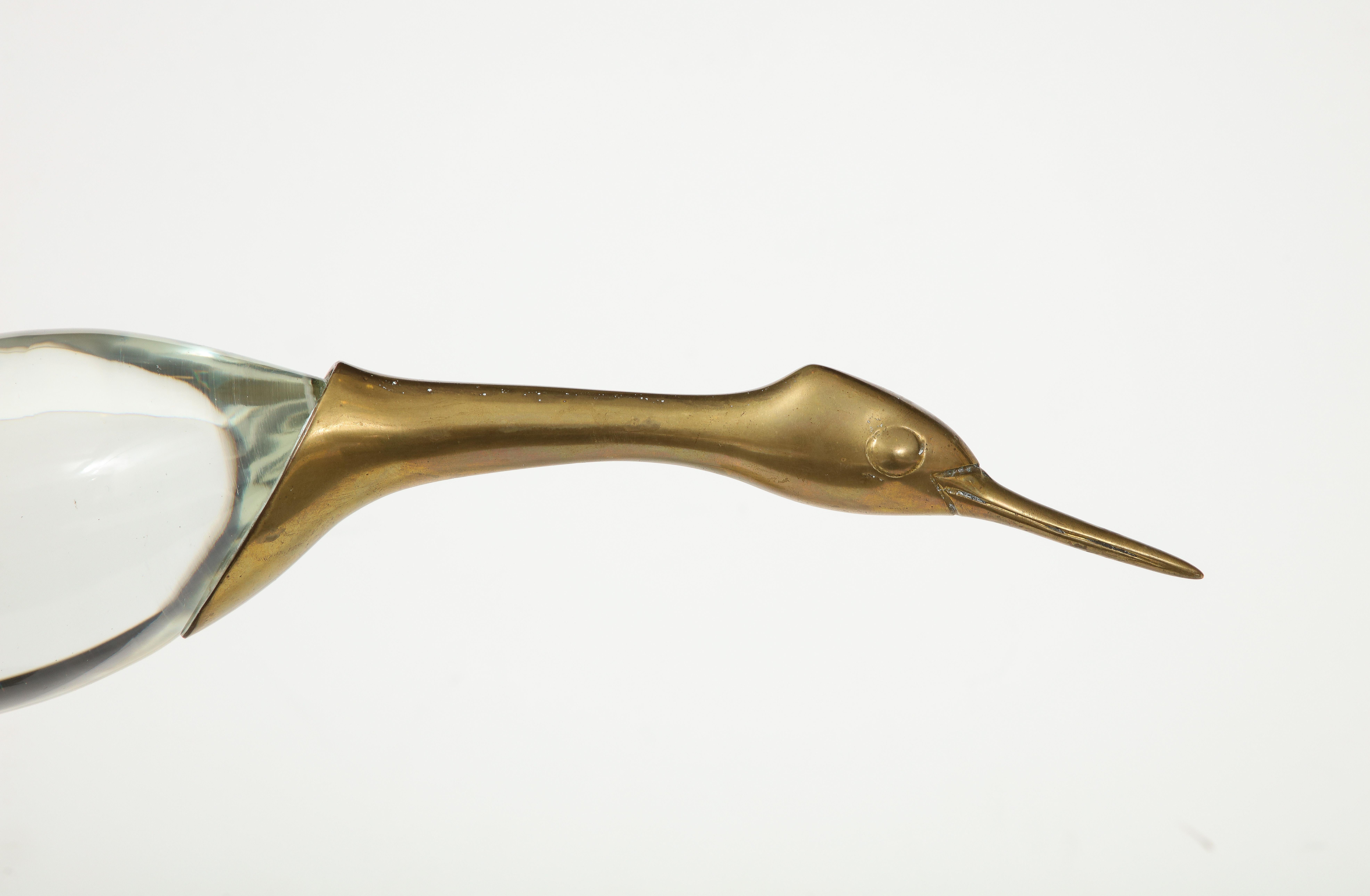 Gebriella Crespi Style Brass Egret Sculpture For Sale 4