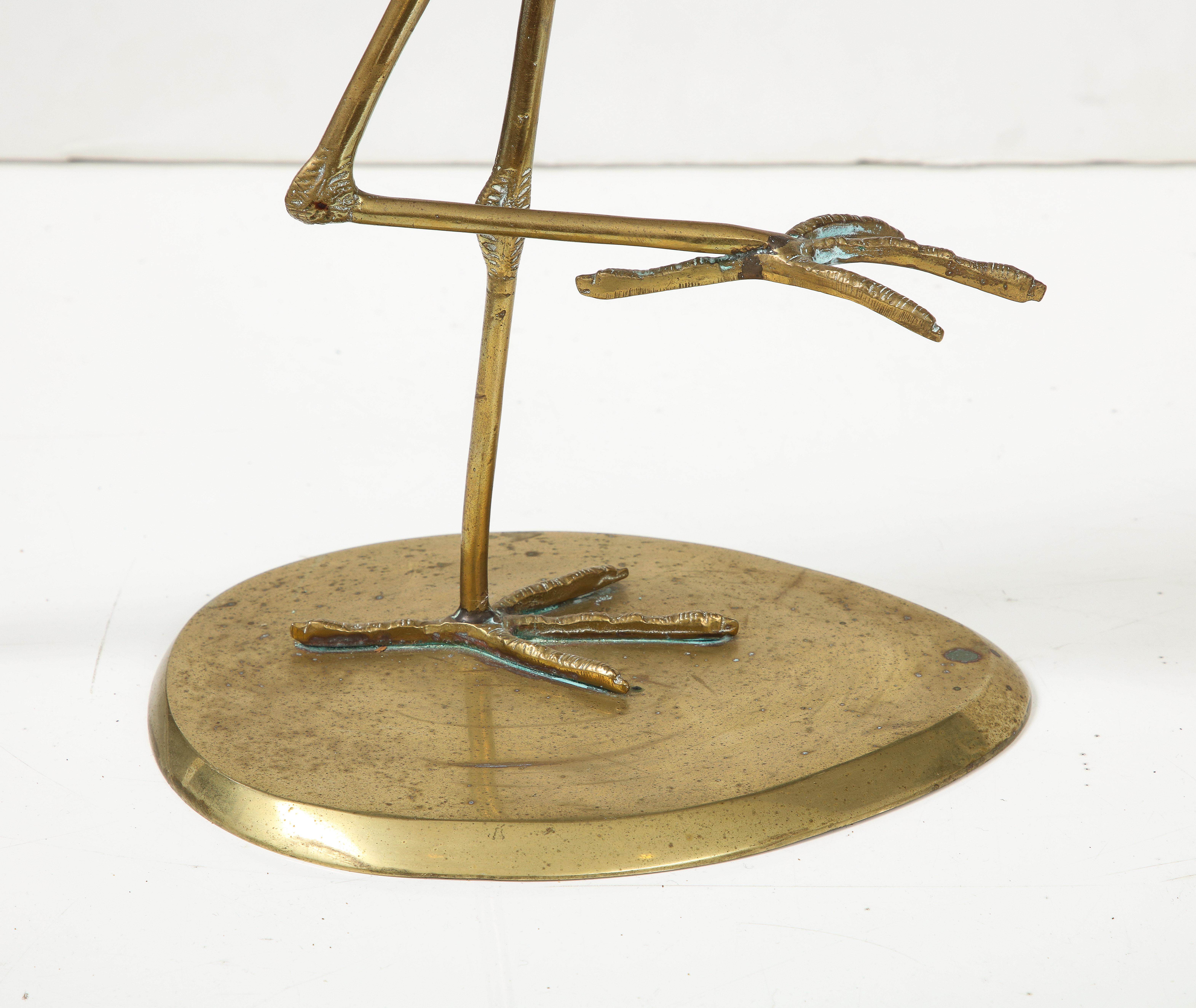 Gebriella Crespi Style Brass Egret Sculpture For Sale 5