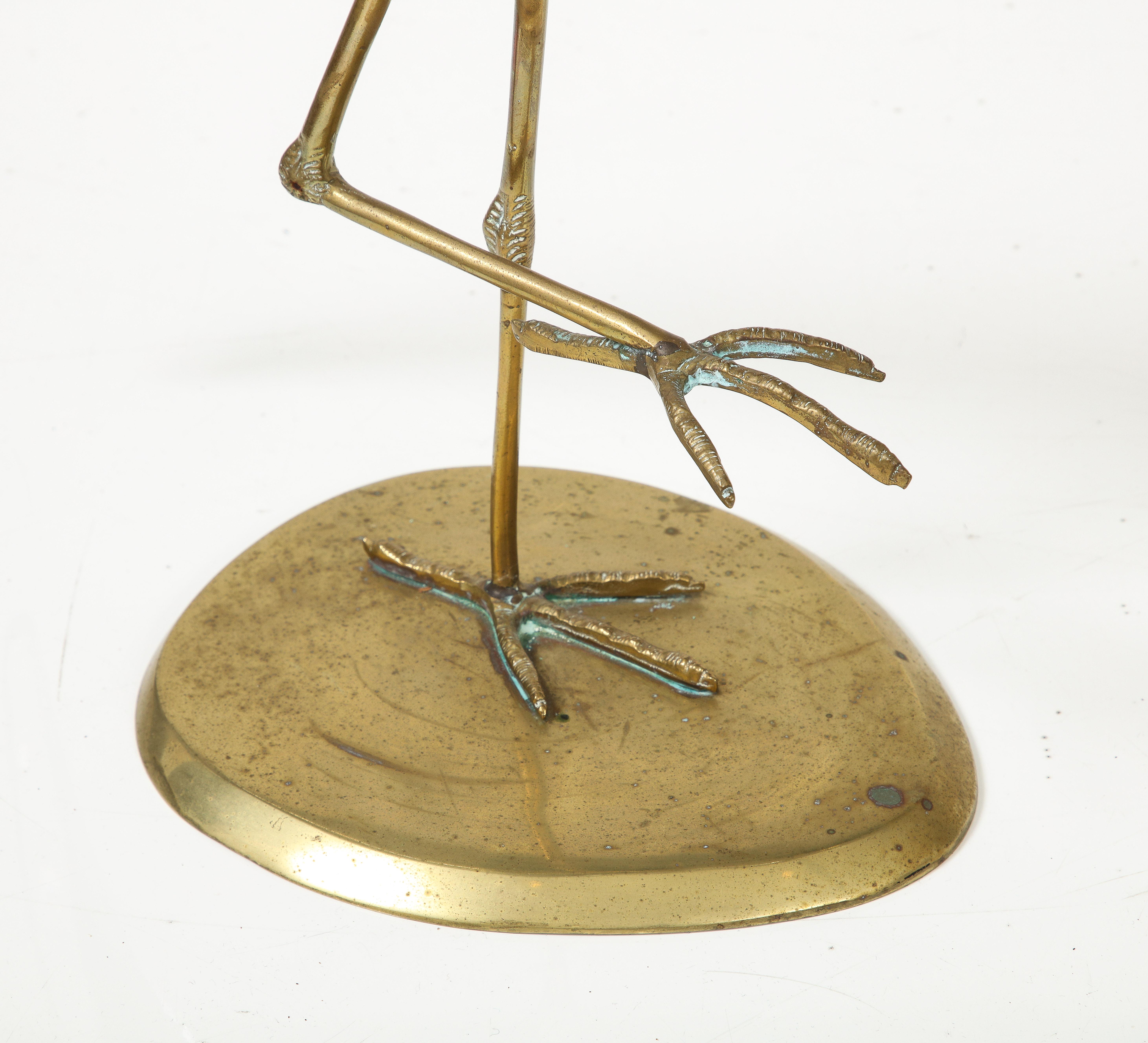 Gebriella Crespi Style Brass Egret Sculpture For Sale 6