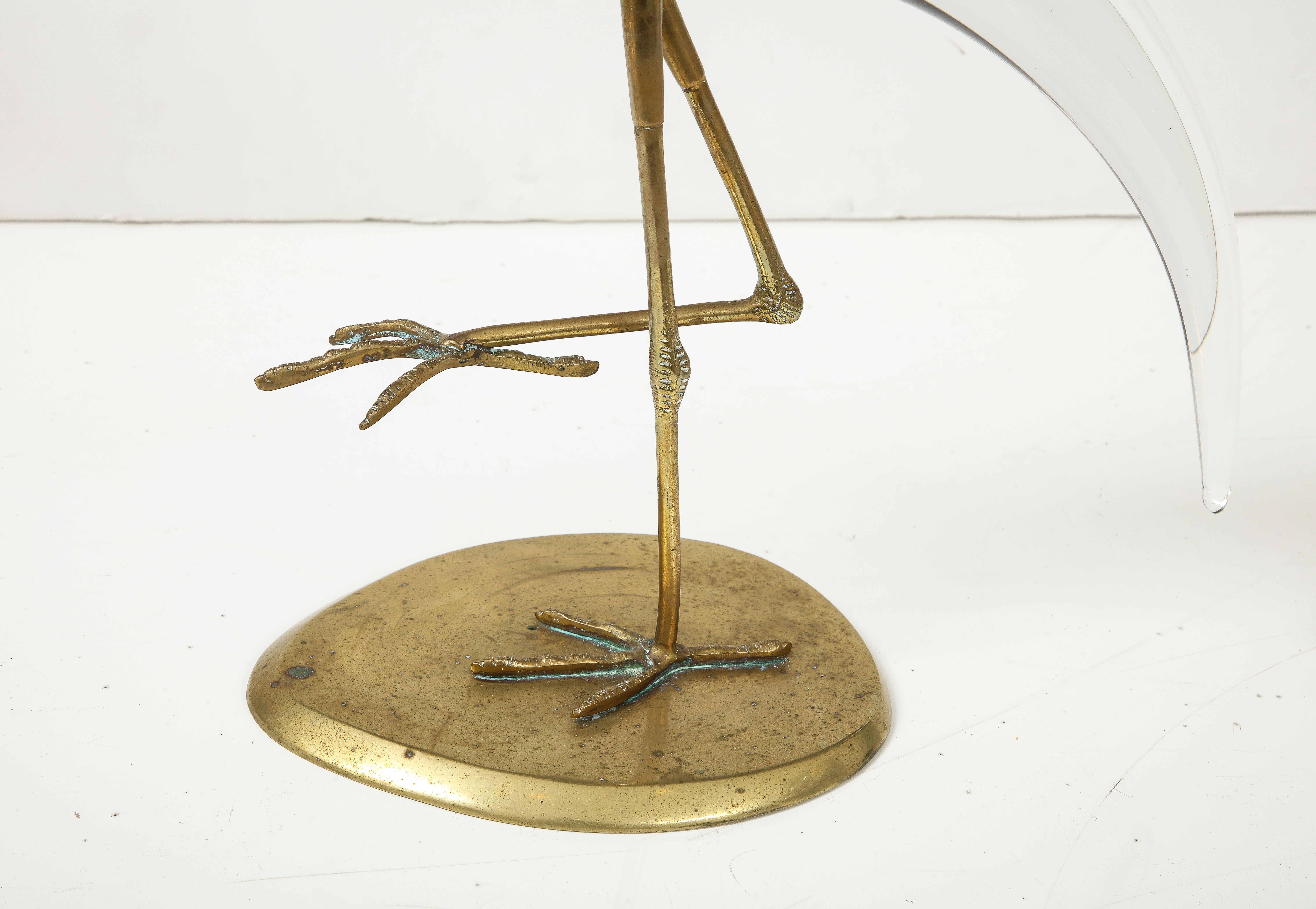 Gebriella Crespi Style Brass Egret Sculpture For Sale 7