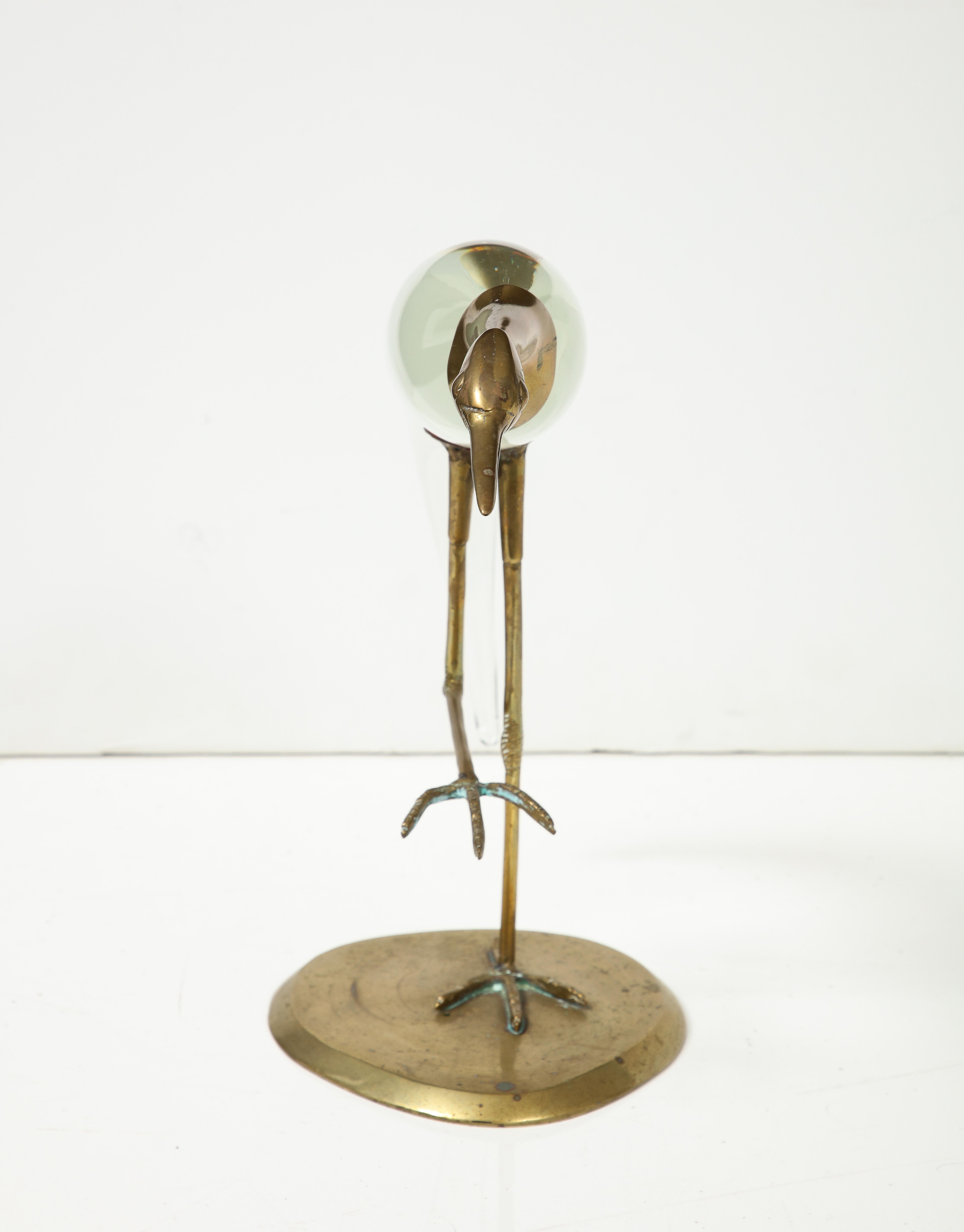 20th Century Gebriella Crespi Style Brass Egret Sculpture For Sale
