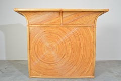 Gabriella Crespi Style Hollywood Regency Pencil Reed Dry Bar with Stools