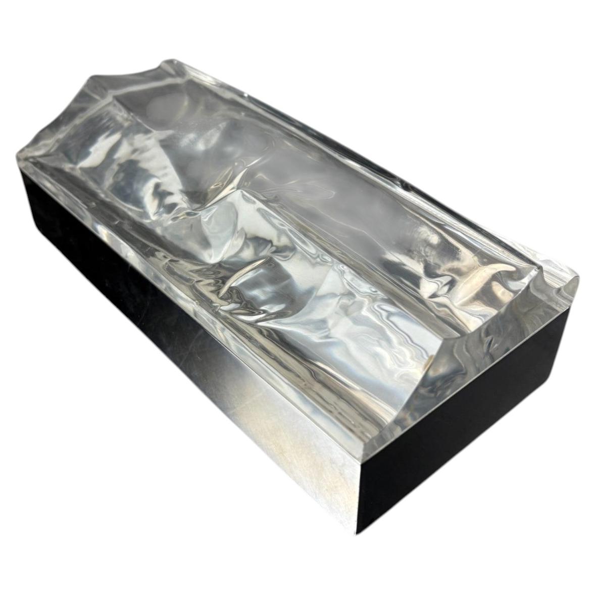 Ice Effect Lucite vanity box, Italy, 1970's