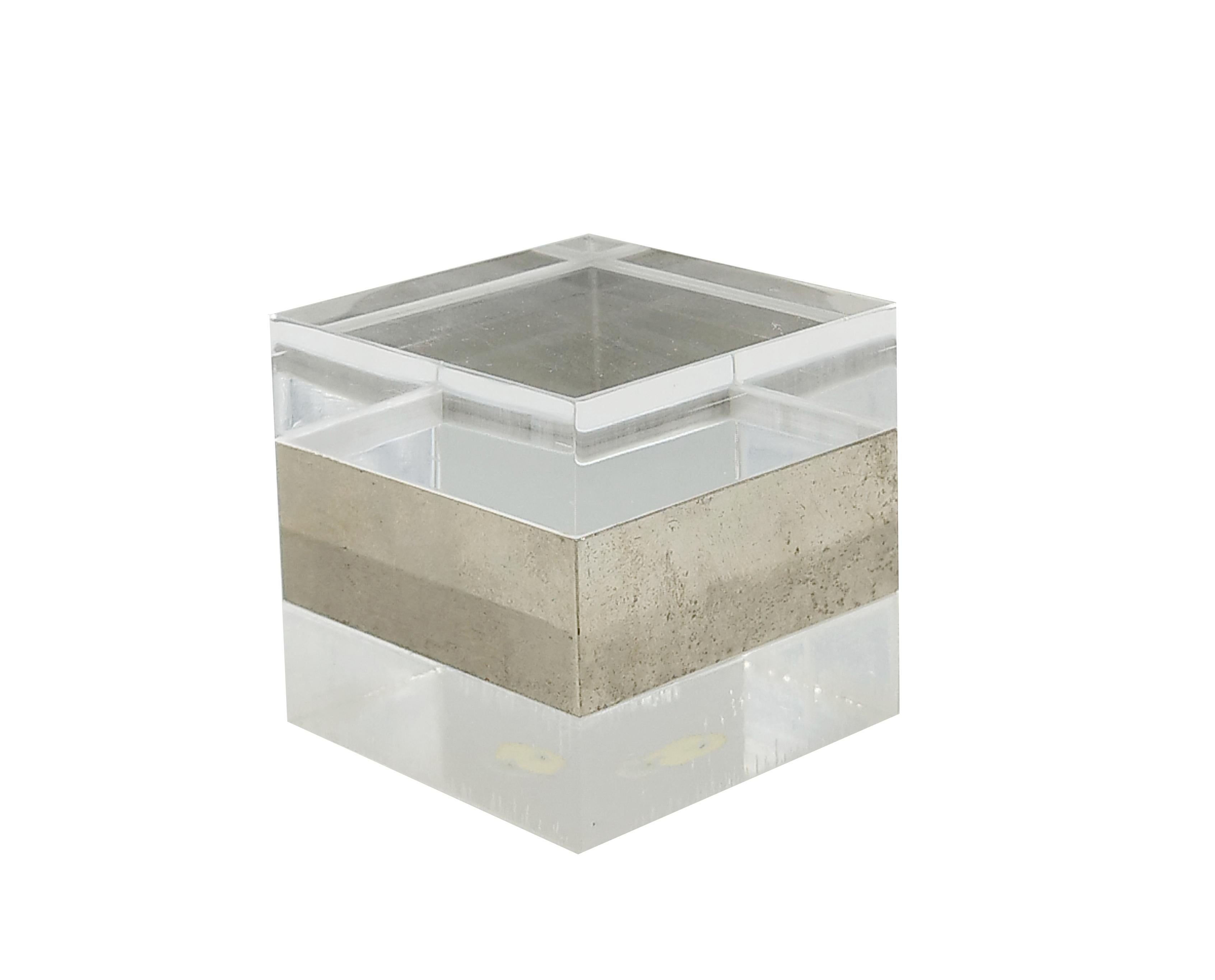 Mid-Century Modern  Lucite and Chrome Box, Italy, 1970s For Sale