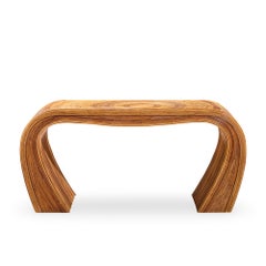 Gabriella Crespi Style Mid Century Pencil Reed Rattan Console Table