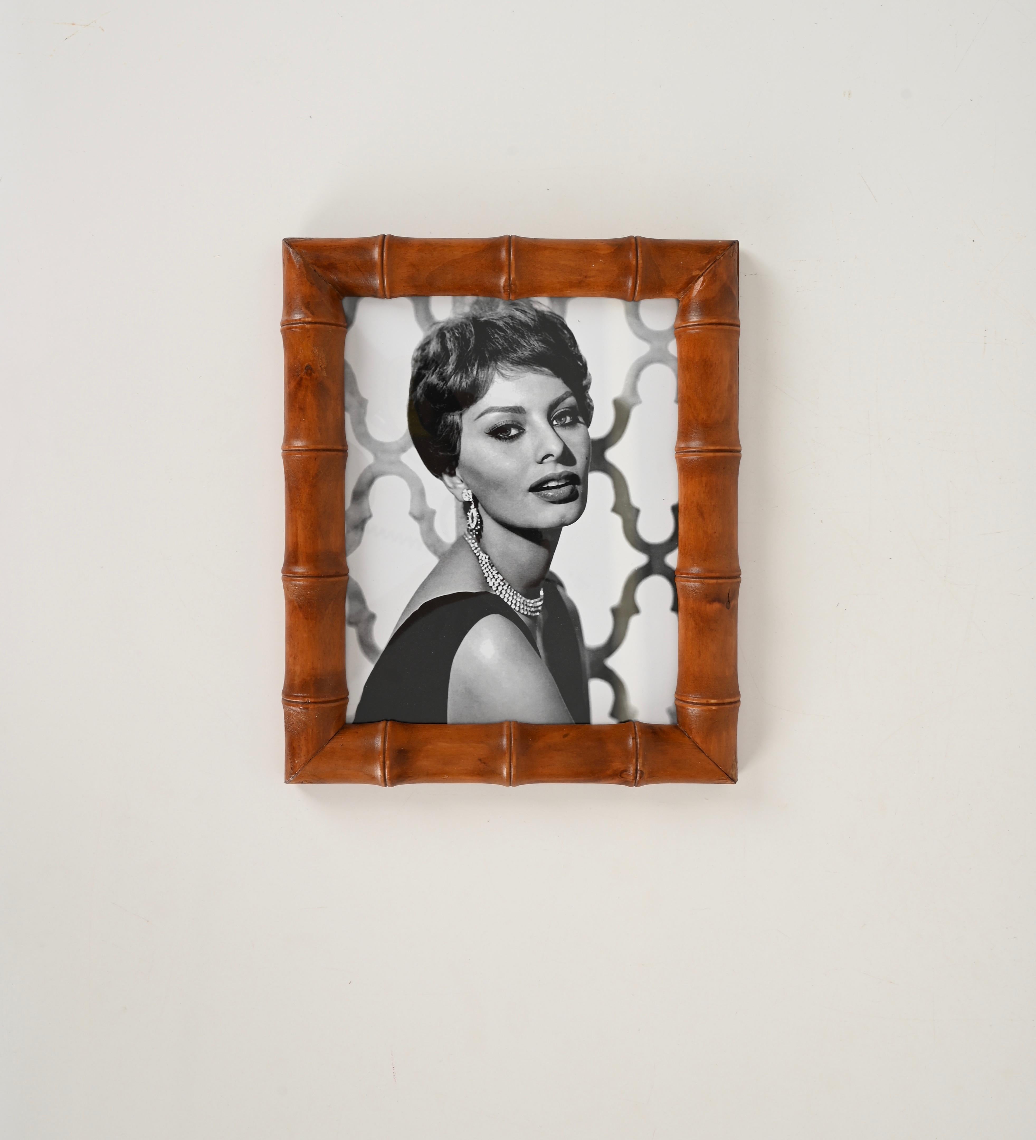 Gabriella Crespi Style Mid-Century Wall Picture Frame in Bamboo, Italy 1950s For Sale 4