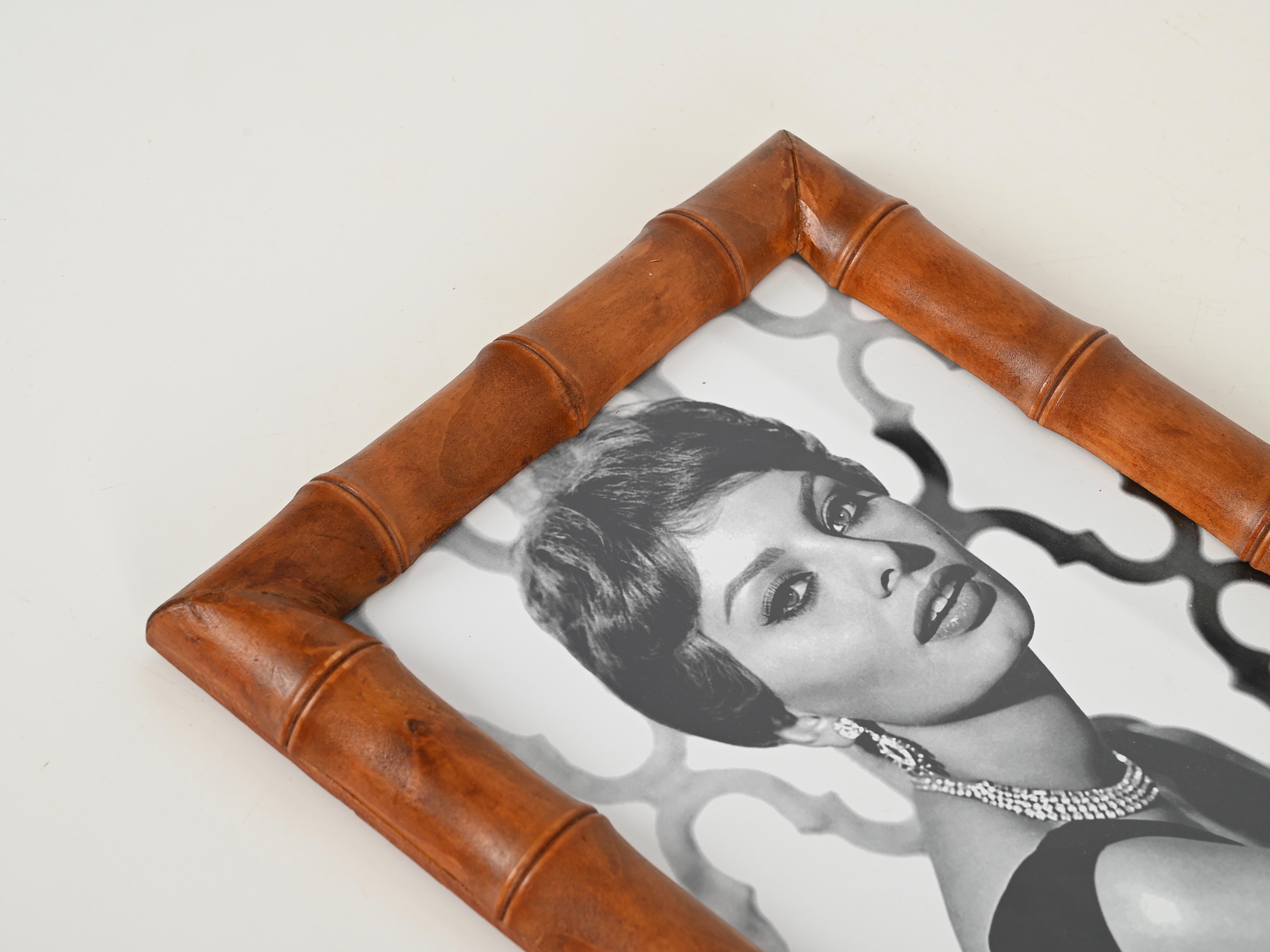 Gabriella Crespi Style Mid-Century Wall Picture Frame in Bamboo, Italy 1950s For Sale 5