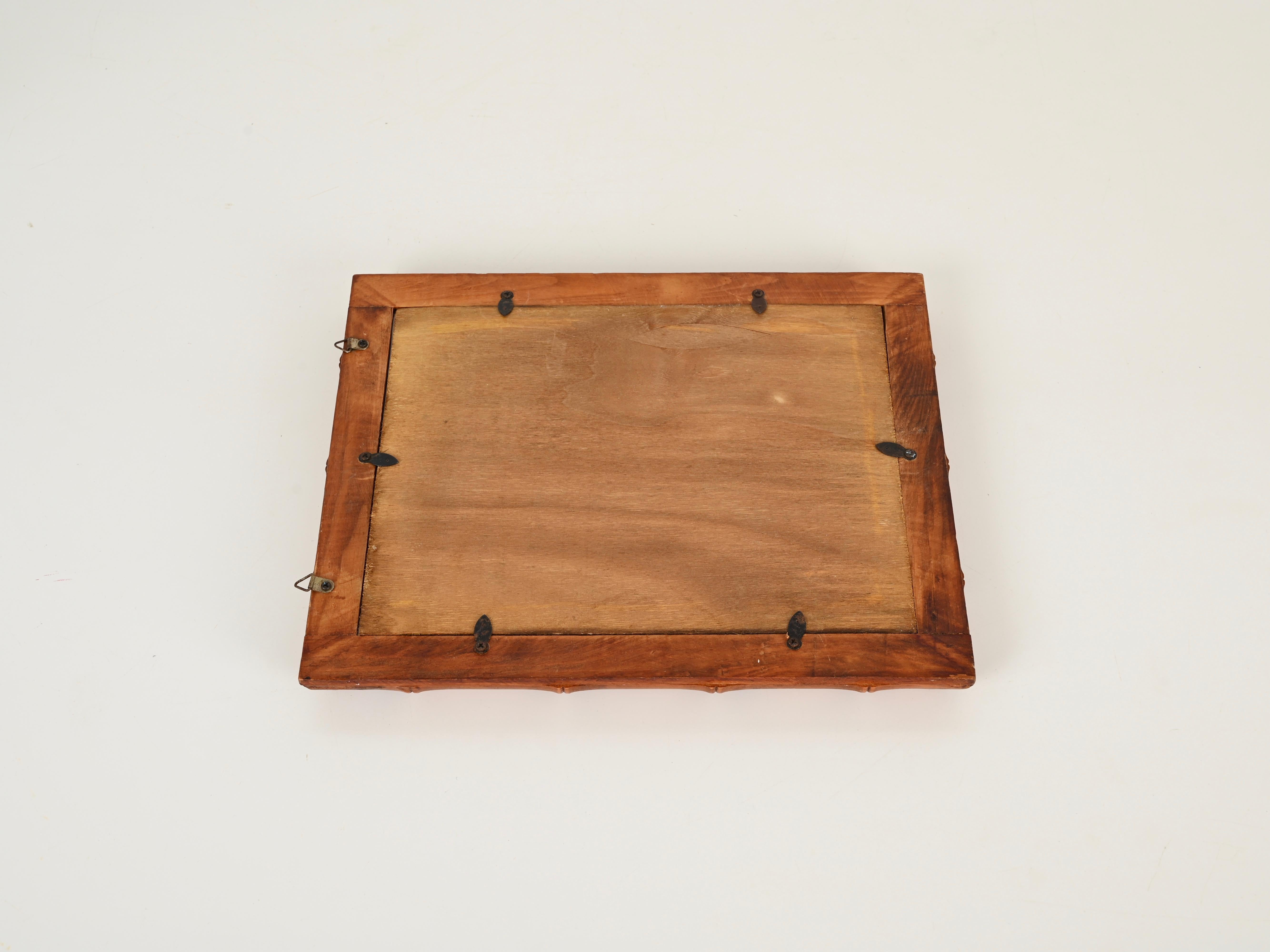 Gabriella Crespi Style Mid-Century Wall Picture Frame in Bamboo, Italy 1950s In Good Condition For Sale In Roma, IT