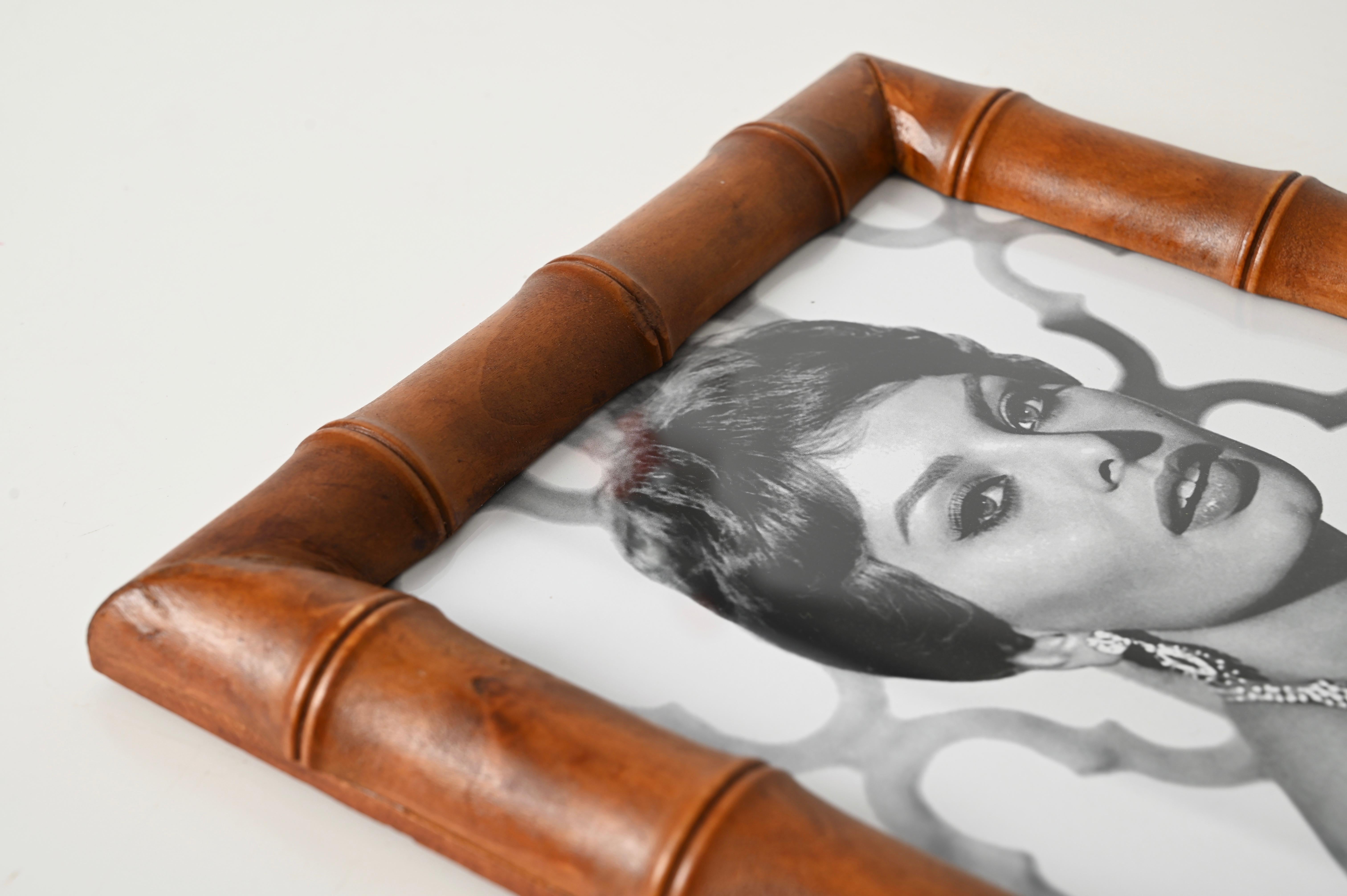 Gabriella Crespi Style Mid-Century Wall Picture Frame in Bamboo, Italy 1950s For Sale 2