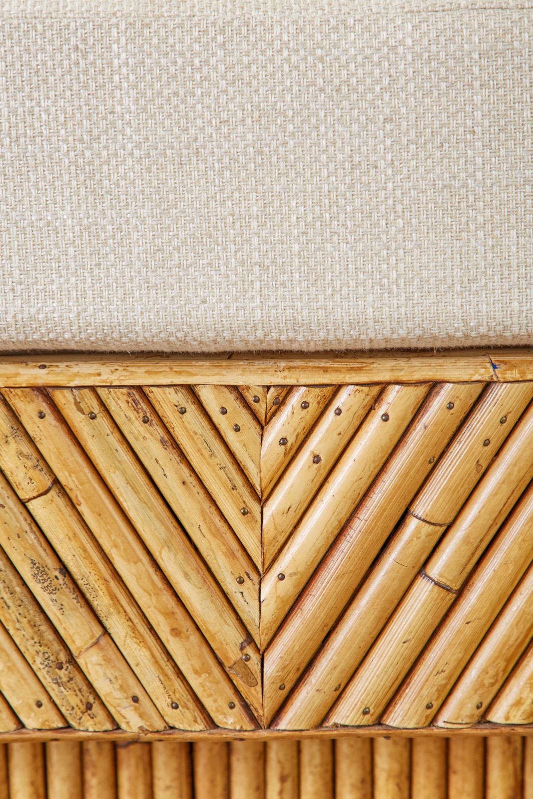 Hollywood Regency Organic Modern Bamboo Rattan Sofa 10