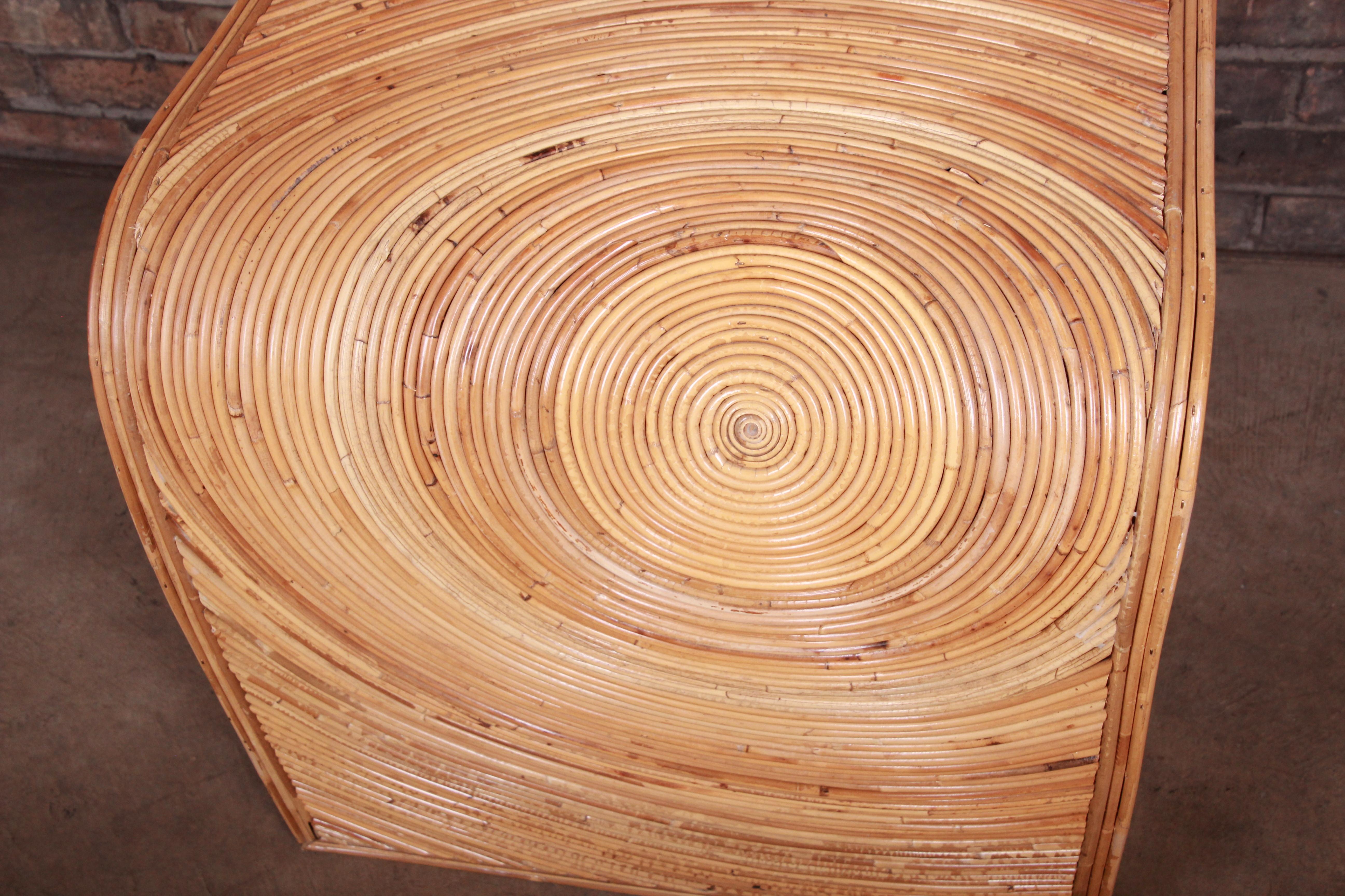 Organic Modern Split Reed Rattan Side Table 6