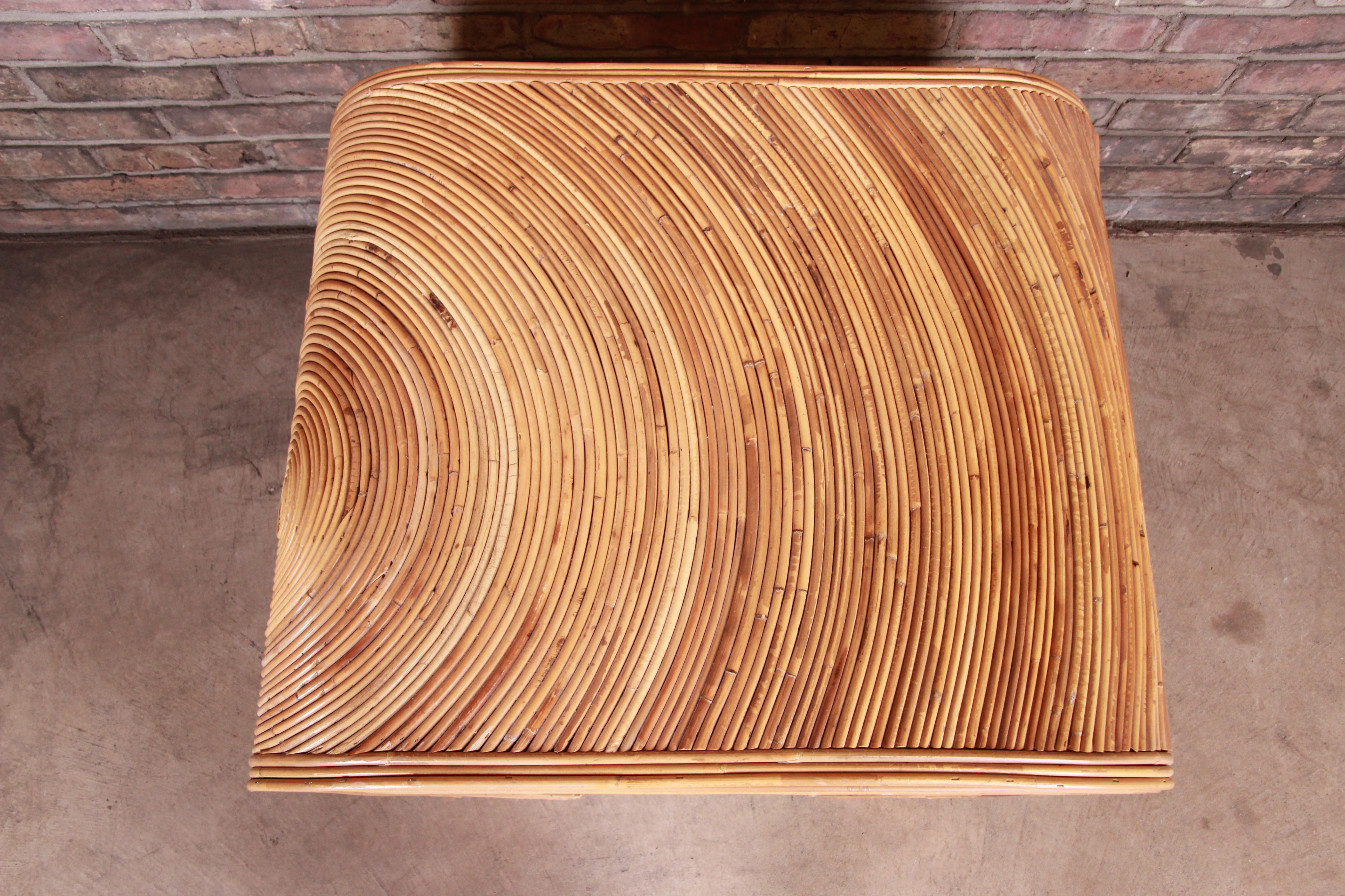 Organic Modern Split Reed Rattan Side Table 2