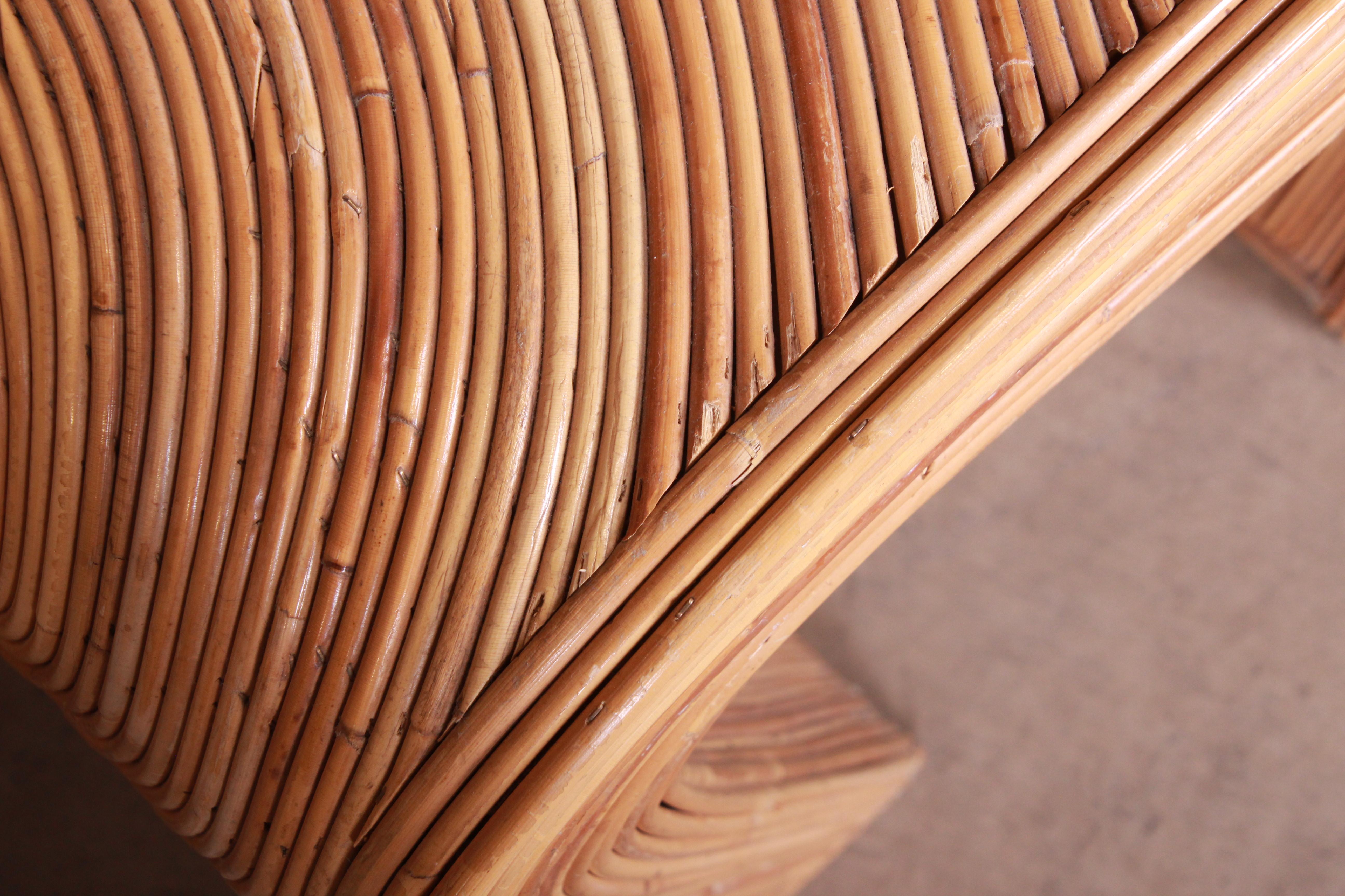 Organic Modern Split Reed Rattan Side Table 3
