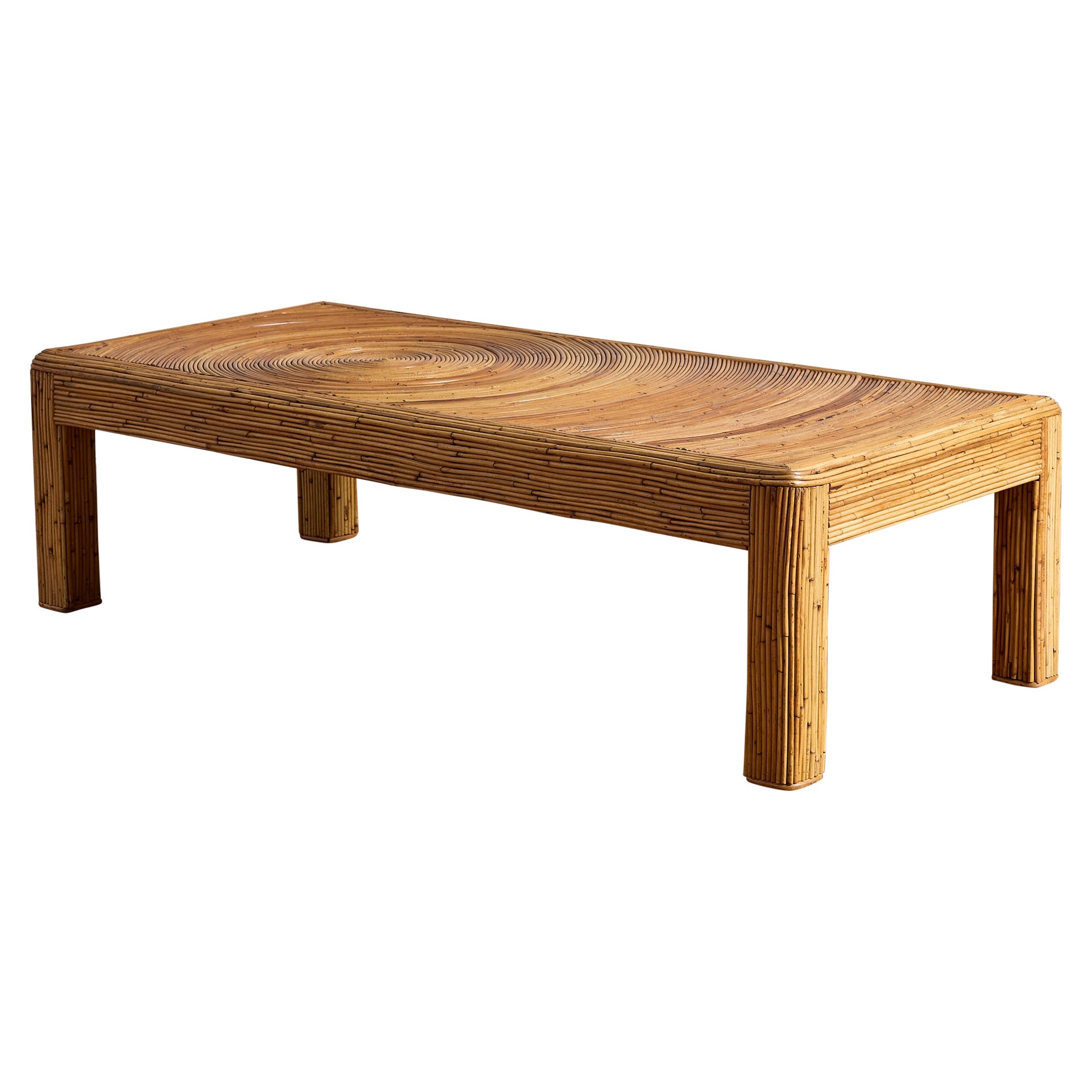 Gabriella Crespi–Style Pencil Reed Coffee Table en venta