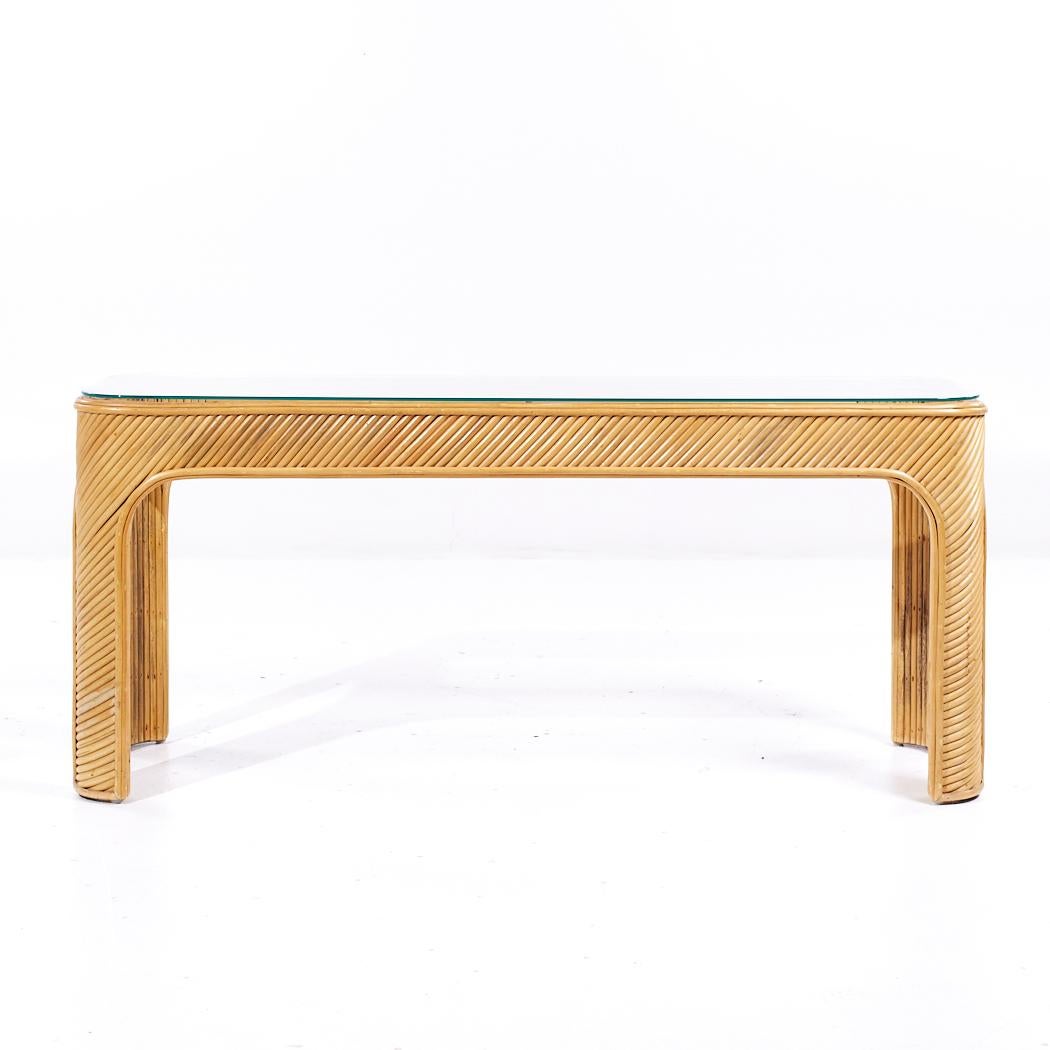 Gabriella Crespi Style Pencil Reed Mid Century Console Table

This console table measures: 60 wide x 18.5 deep x 26.5 inches high

All pieces of furniture can be had in what we call restored vintage condition. That means the piece is restored upon