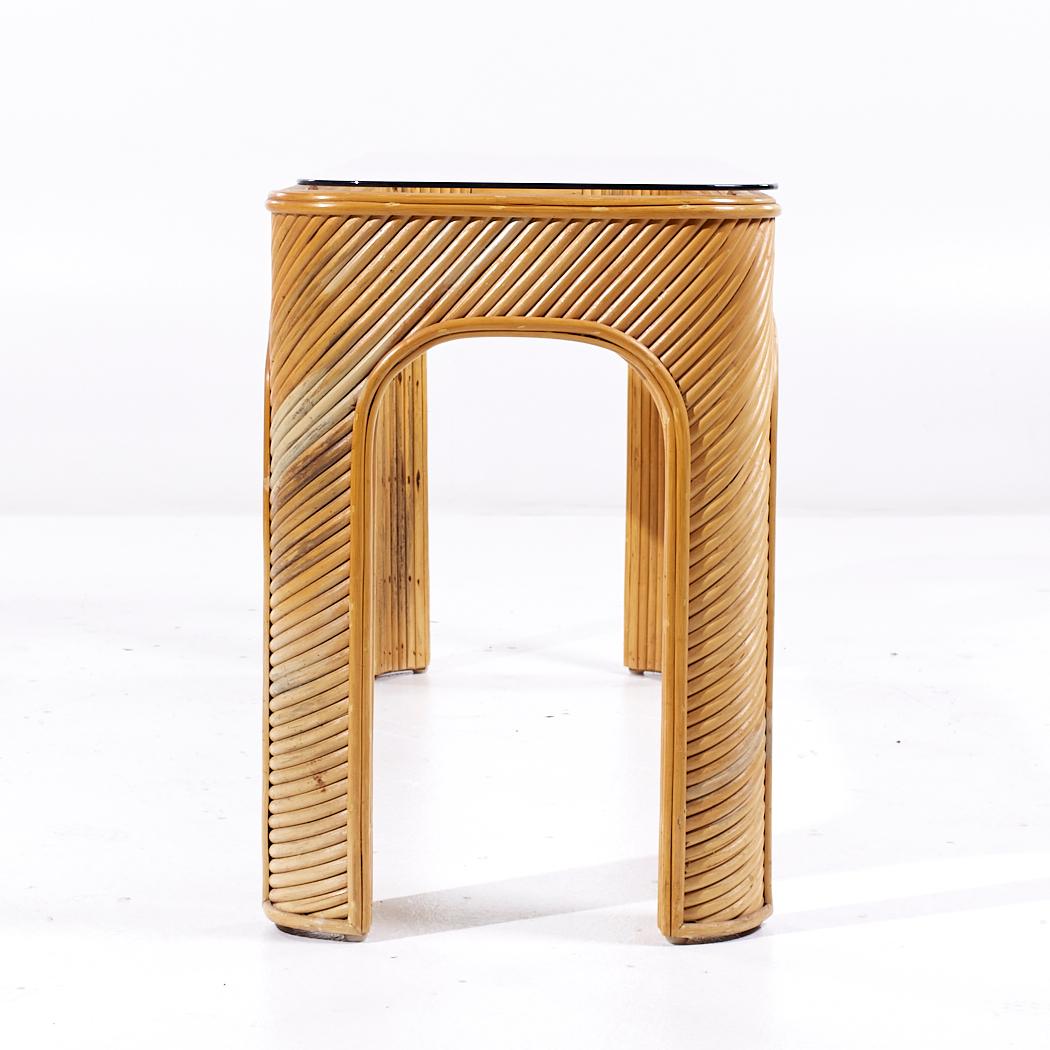 Italian Gabriella Crespi Style Pencil Reed Mid Century Console Table