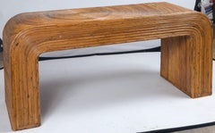 Gabriella Crespi Style Pencil Reed Rattan Console Table, circa 1960s