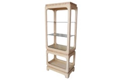 Gabriella Crespi Style Pencil Wood Bamboo & Glass Etagere