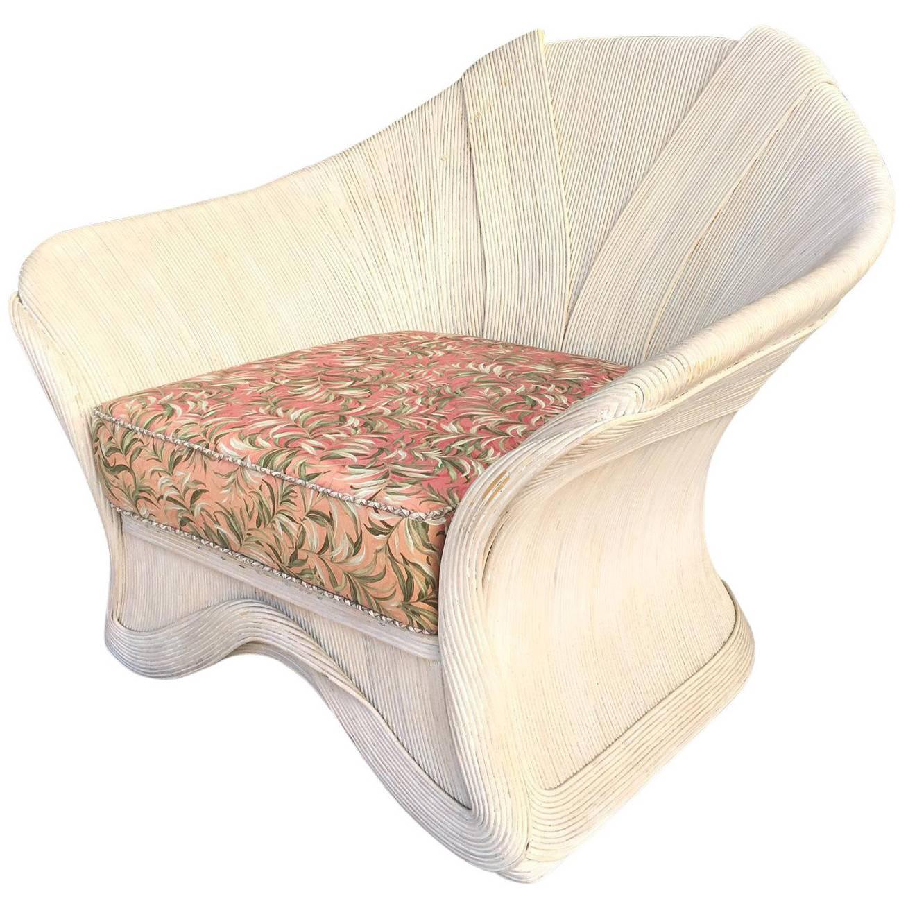 Gabriella Crespi Style Rattan Club Chair
