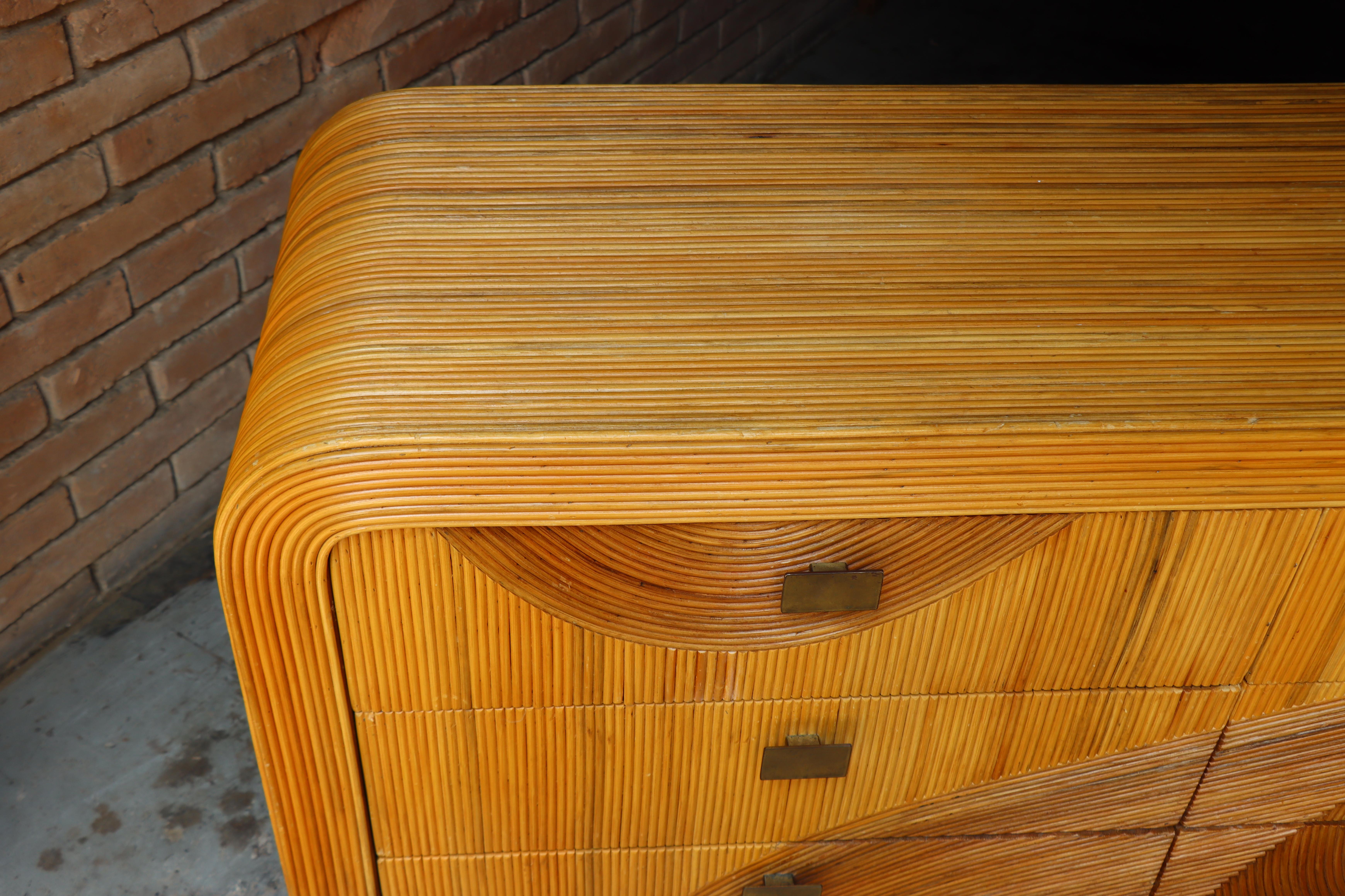 Gabriella Crespi Style Reed Organic Dresser / Mirror, 1970s 6