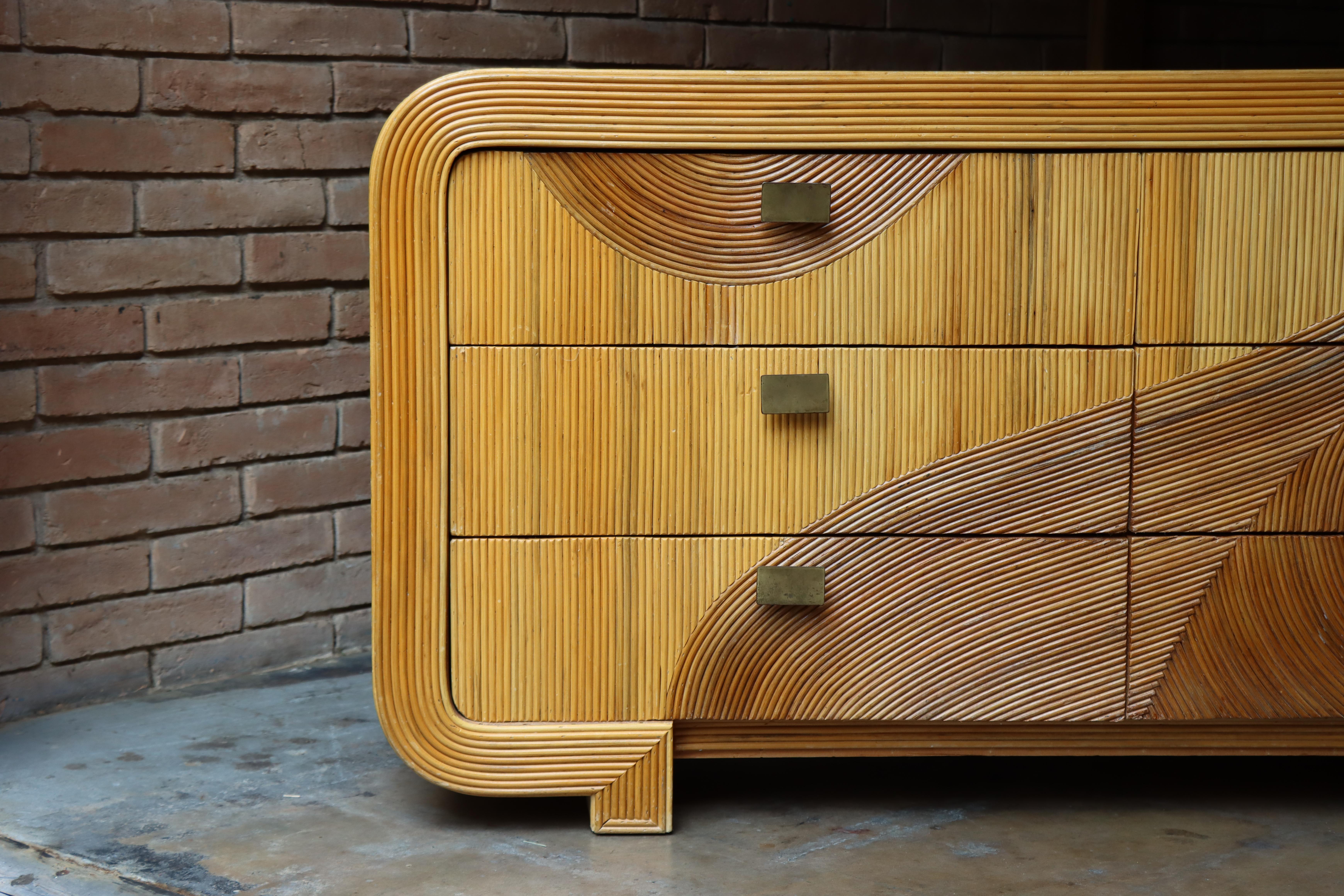 Gabriella Crespi Style Reed Organic Dresser / Mirror, 1970s 7