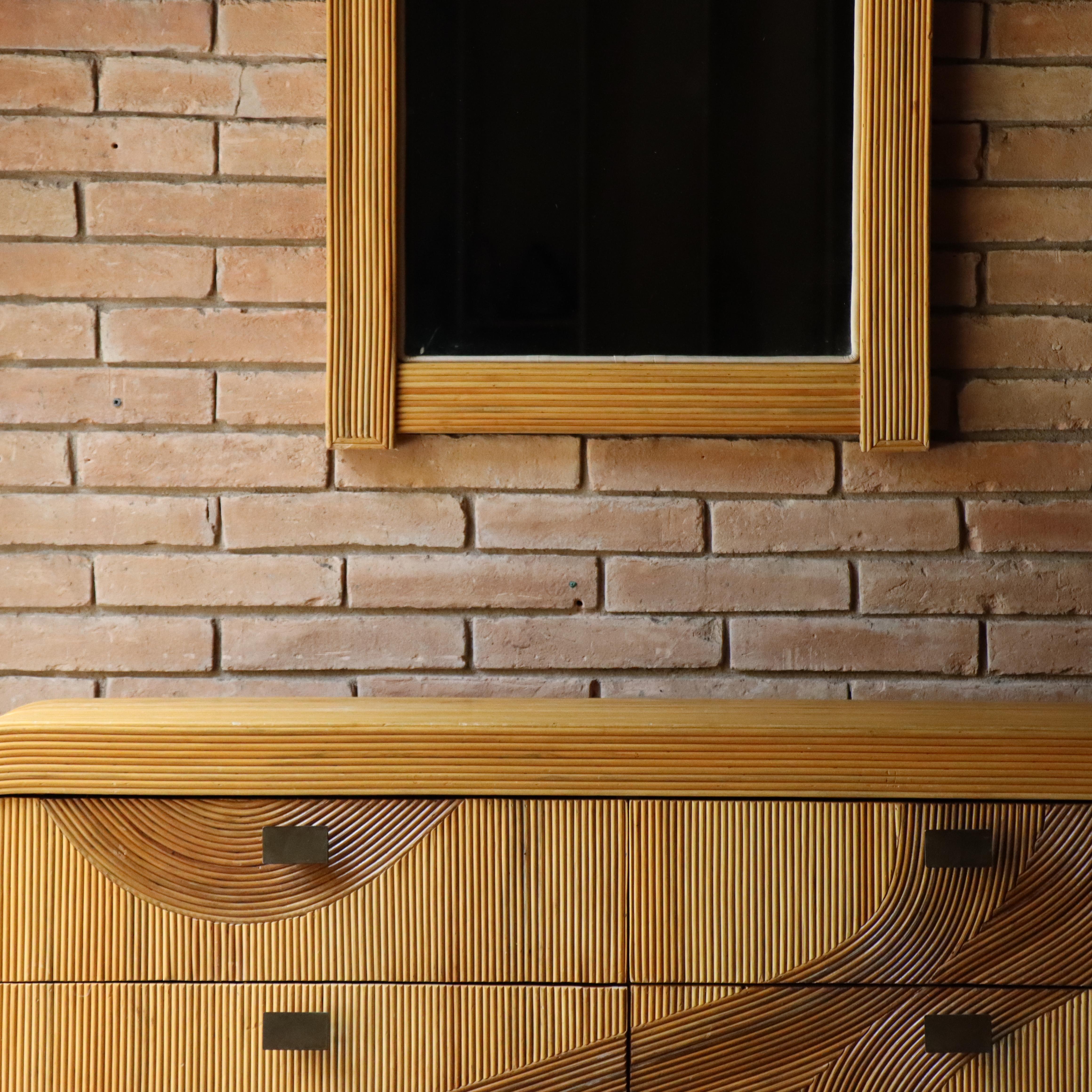 Gabriella Crespi Style Reed Organic Dresser / Mirror, 1970s 8