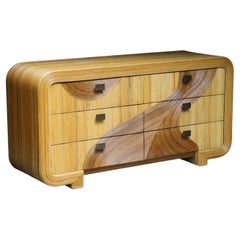 Gabriella Crespi Style Reed Organic Dresser / Mirror, 1970s
