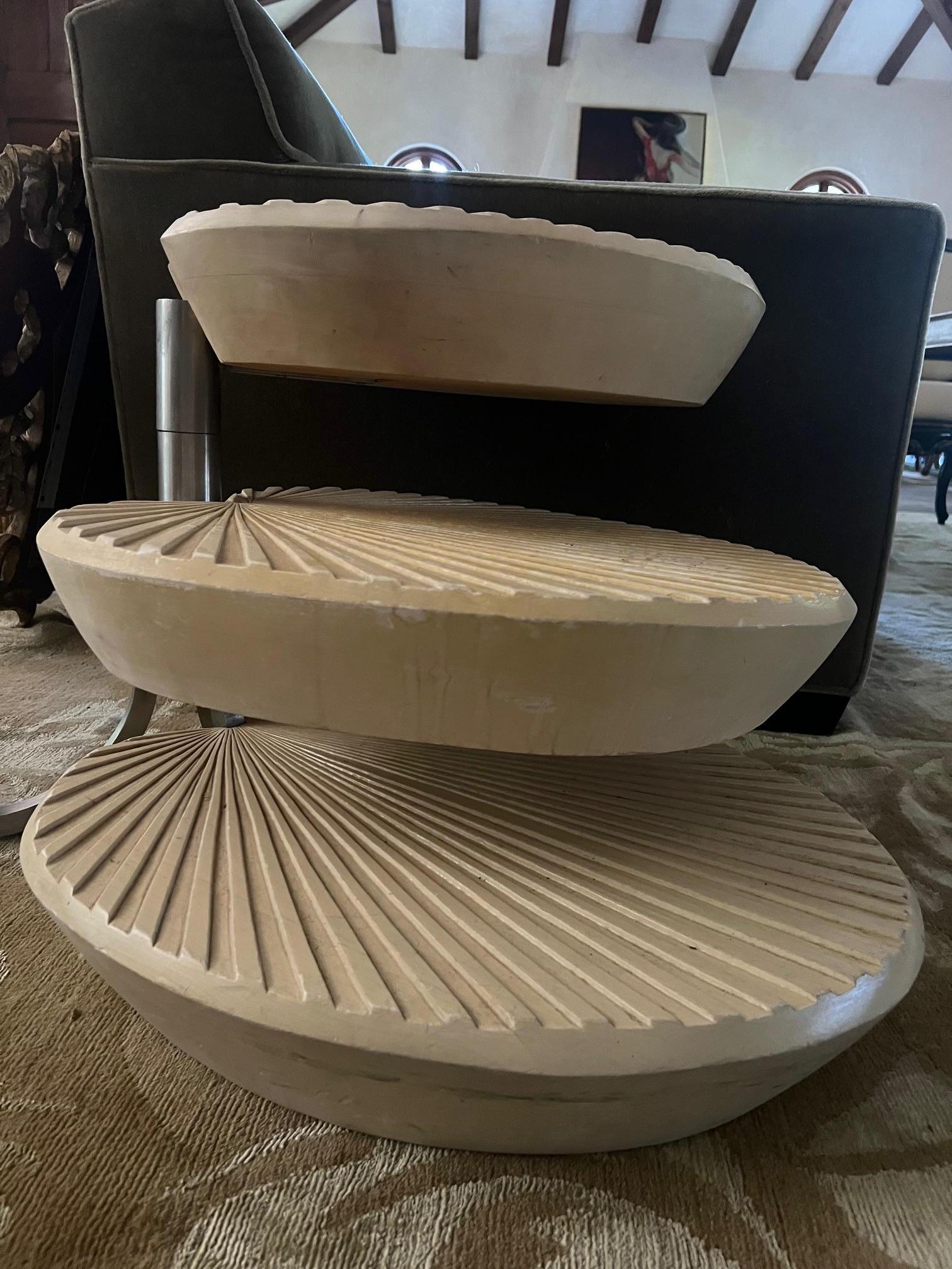 Rotating Three Palm Occasional /  Side Tables- Set of 2 In Good Condition For Sale In Ross, CA