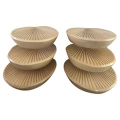 Rotating Three Palm Occasional /  Side Tables- Set of 2