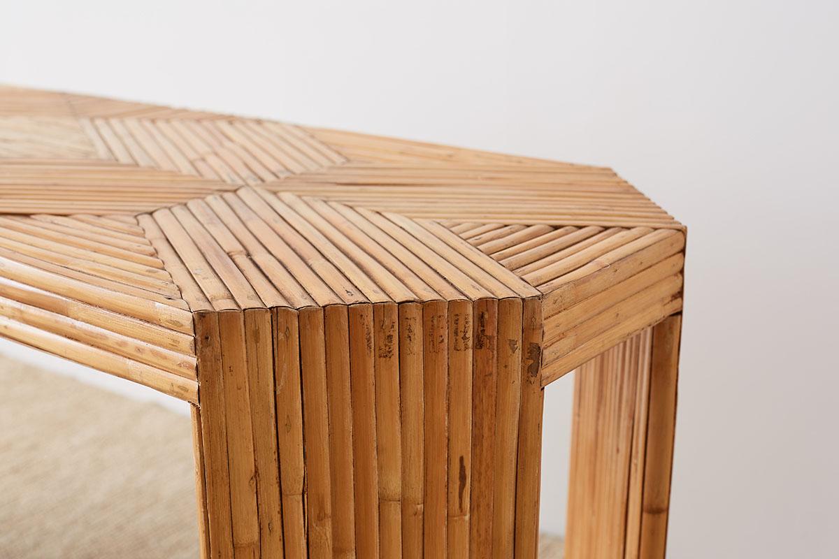 Gabriella Crespi Style Split Bamboo Console Table or Desk 4