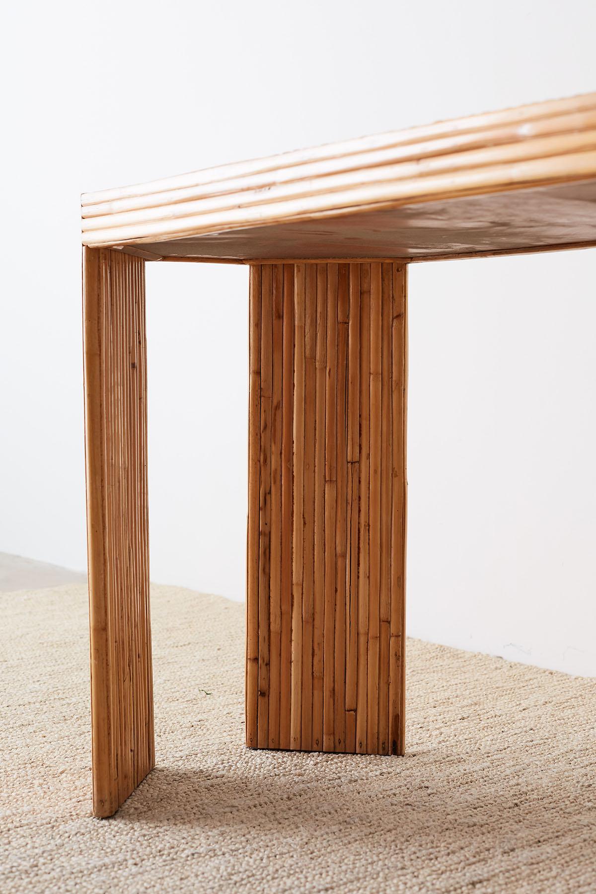 Gabriella Crespi Style Split Bamboo Console Table or Desk 5