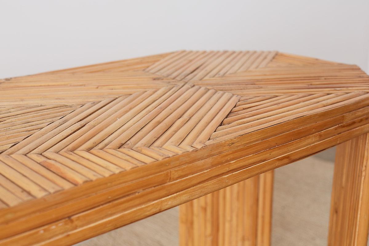 Gabriella Crespi Style Split Bamboo Console Table or Desk 7
