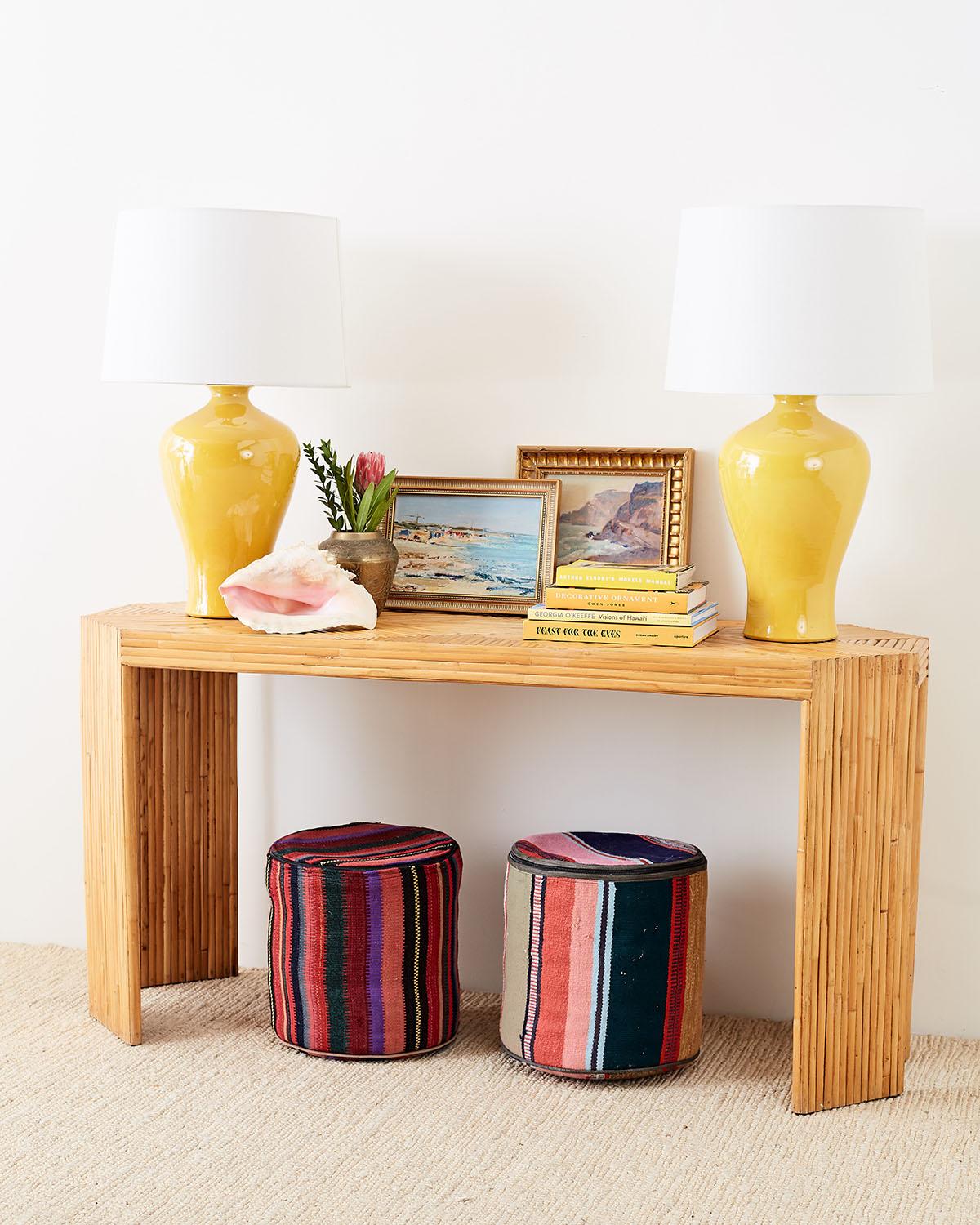 Gabriella Crespi Style Split Bamboo Console Table or Desk 9