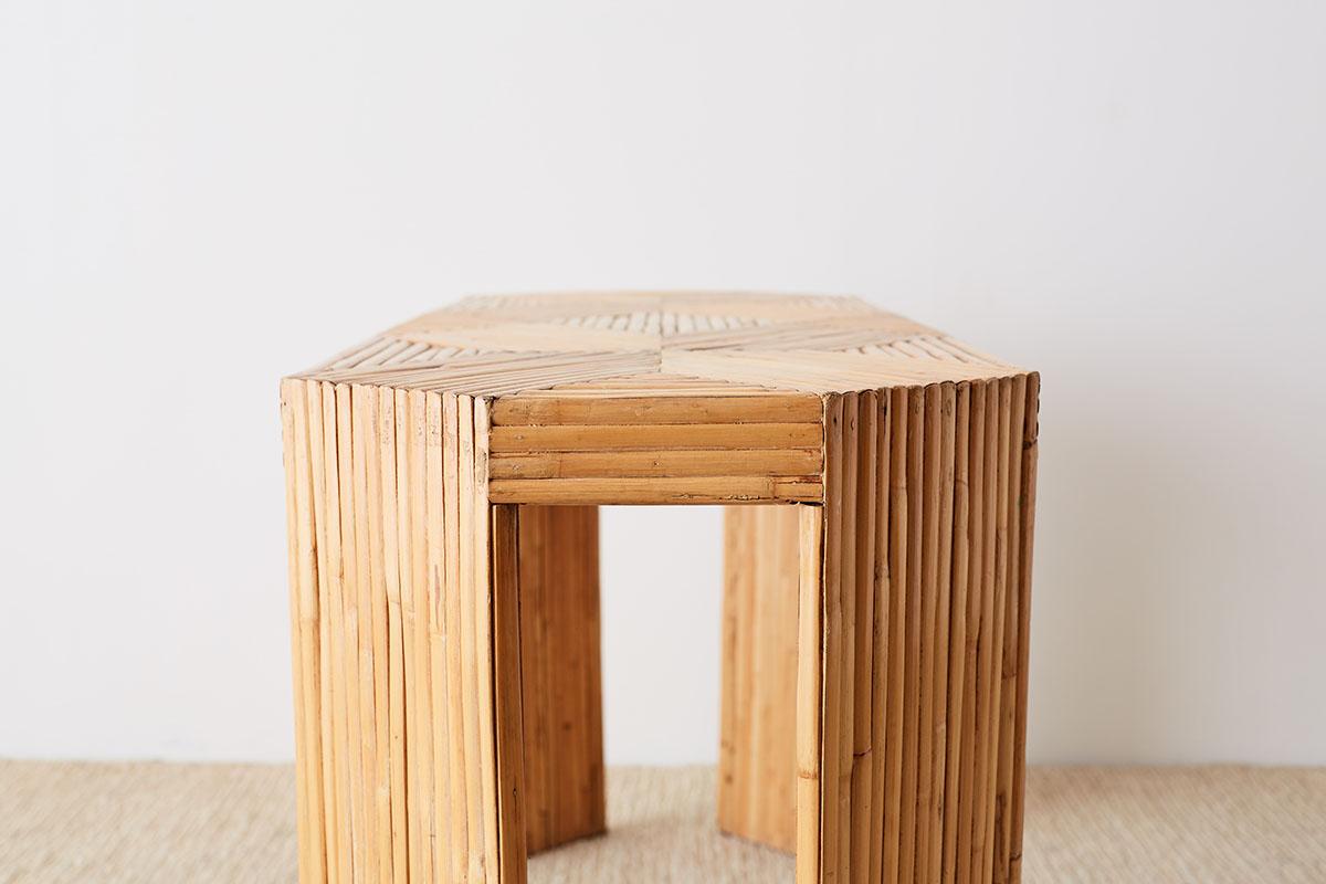 Gabriella Crespi Style Split Bamboo Console Table or Desk 11