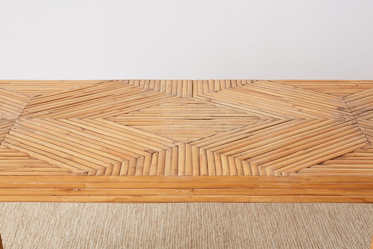 Gabriella Crespi Style Split Bamboo Console Table or Desk 1