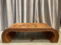 Gabriella Crespi Style Split Reed Bamboo Arched Coffee Table
