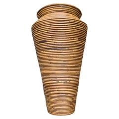 2' Stacked Pencil Reed Rattan Large Floor Vase