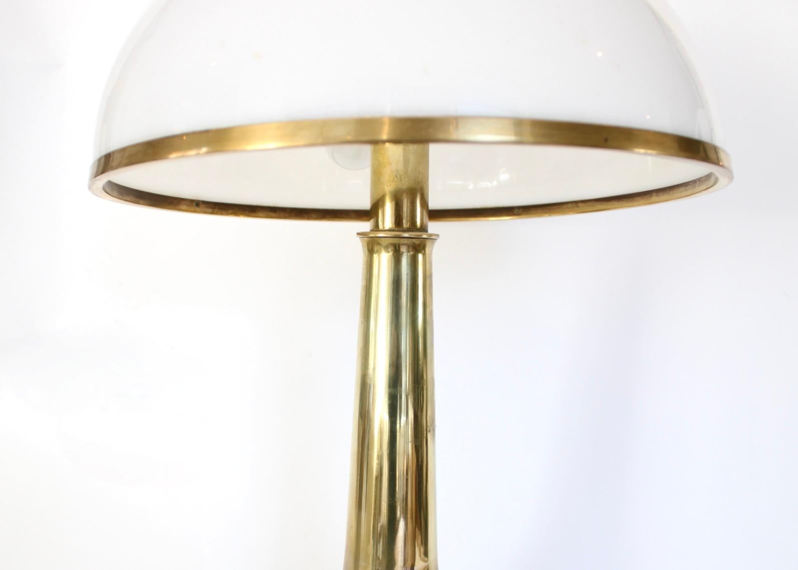 Brass Gabriella Crespi Table Lamp Model Fungo Signed Vintage For Sale