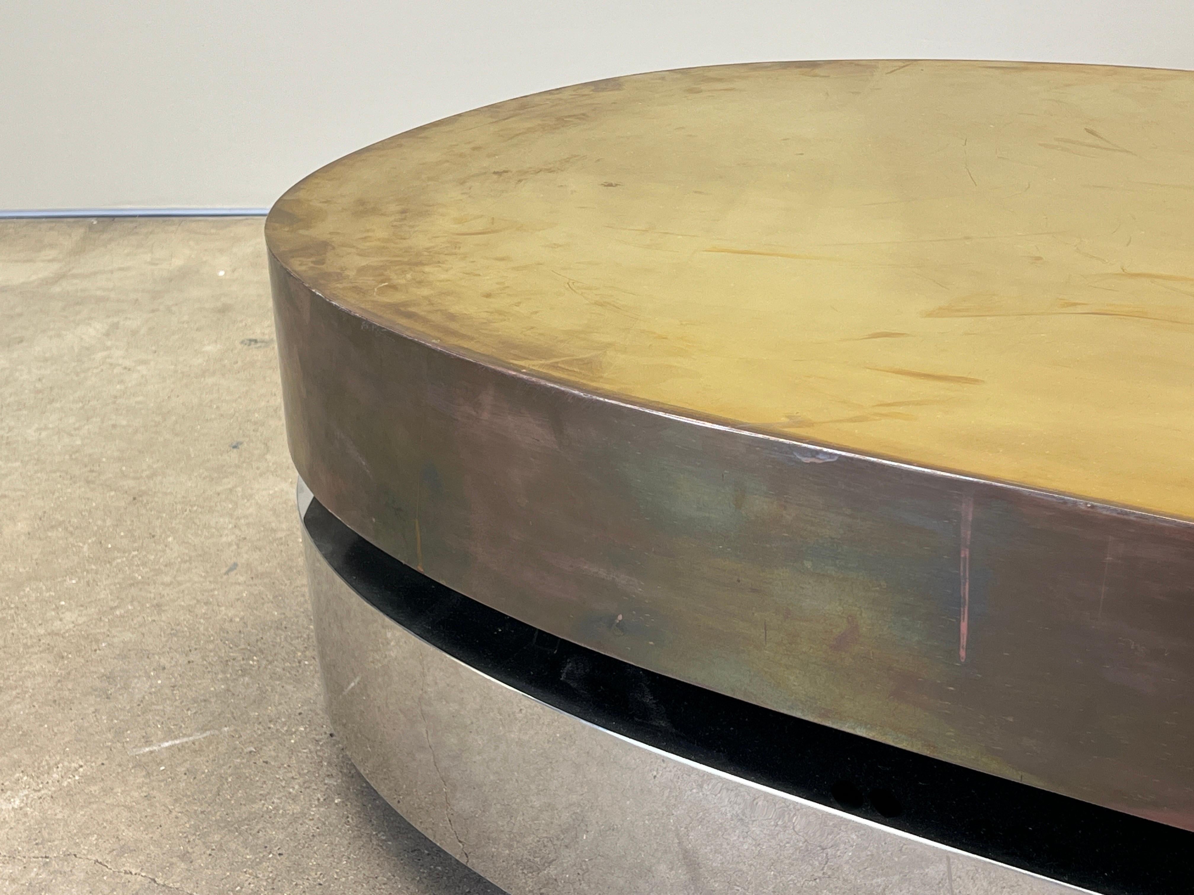 Gabriella Crespi Tavola Scultura Coffee Table in Brass and Chrome 6