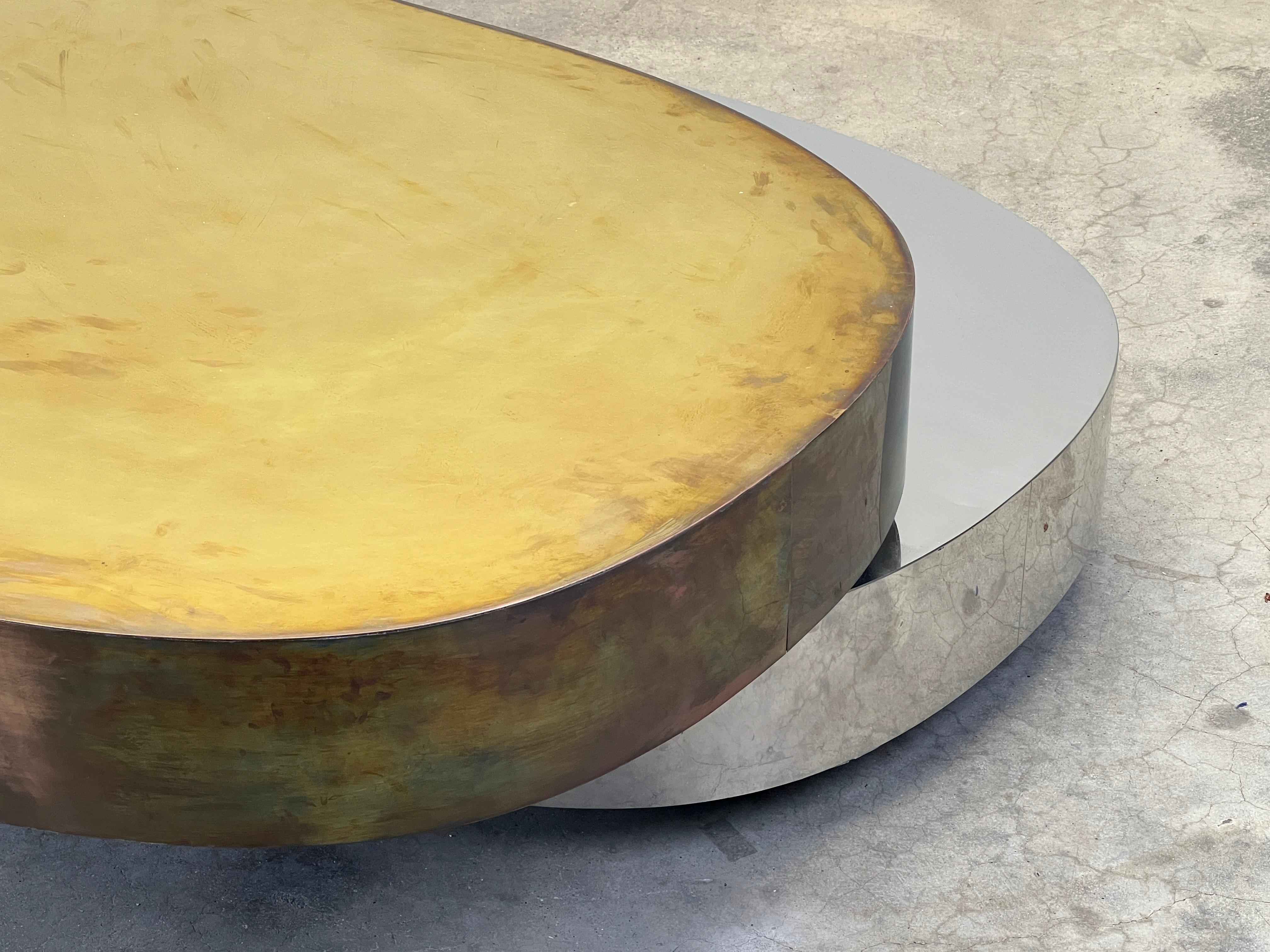 Gabriella Crespi Tavola Scultura Coffee Table in Brass and Chrome 9